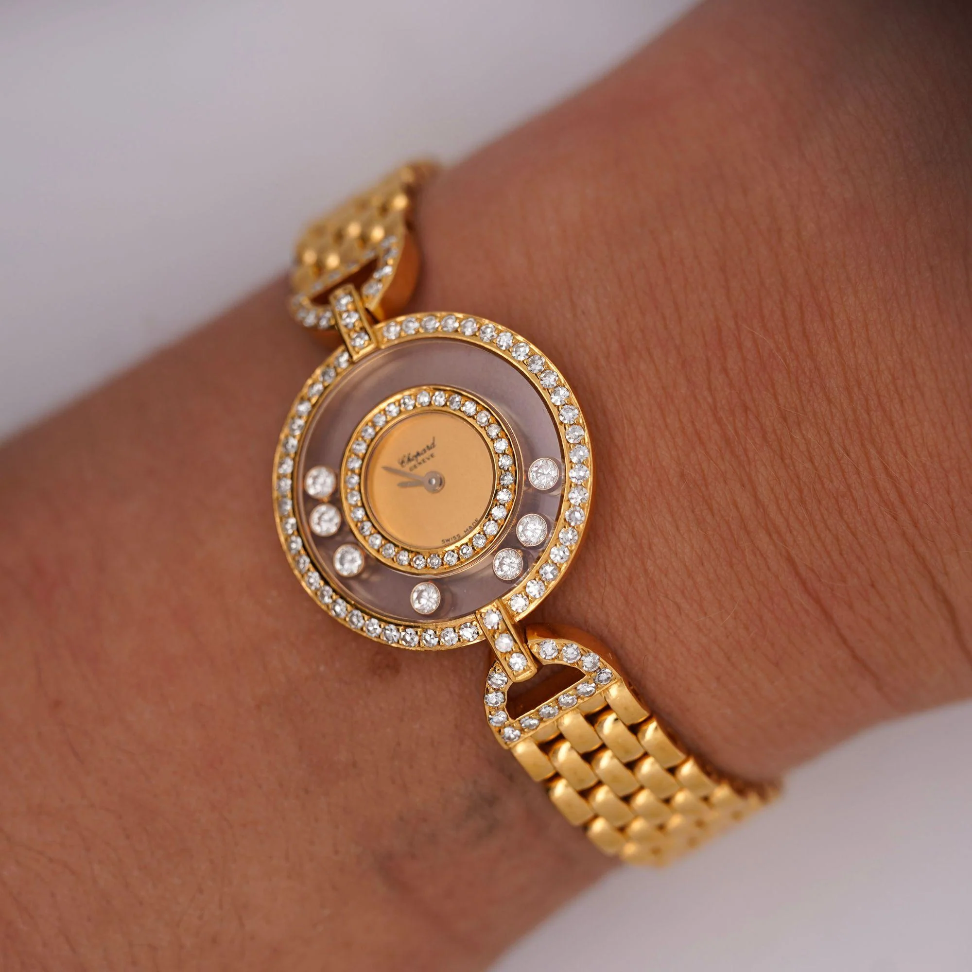 Chopard Happy Diamonds 22.05 Carat Diamond Ref 4097 Bezel 18K Yellow Gold Watch - Image 11