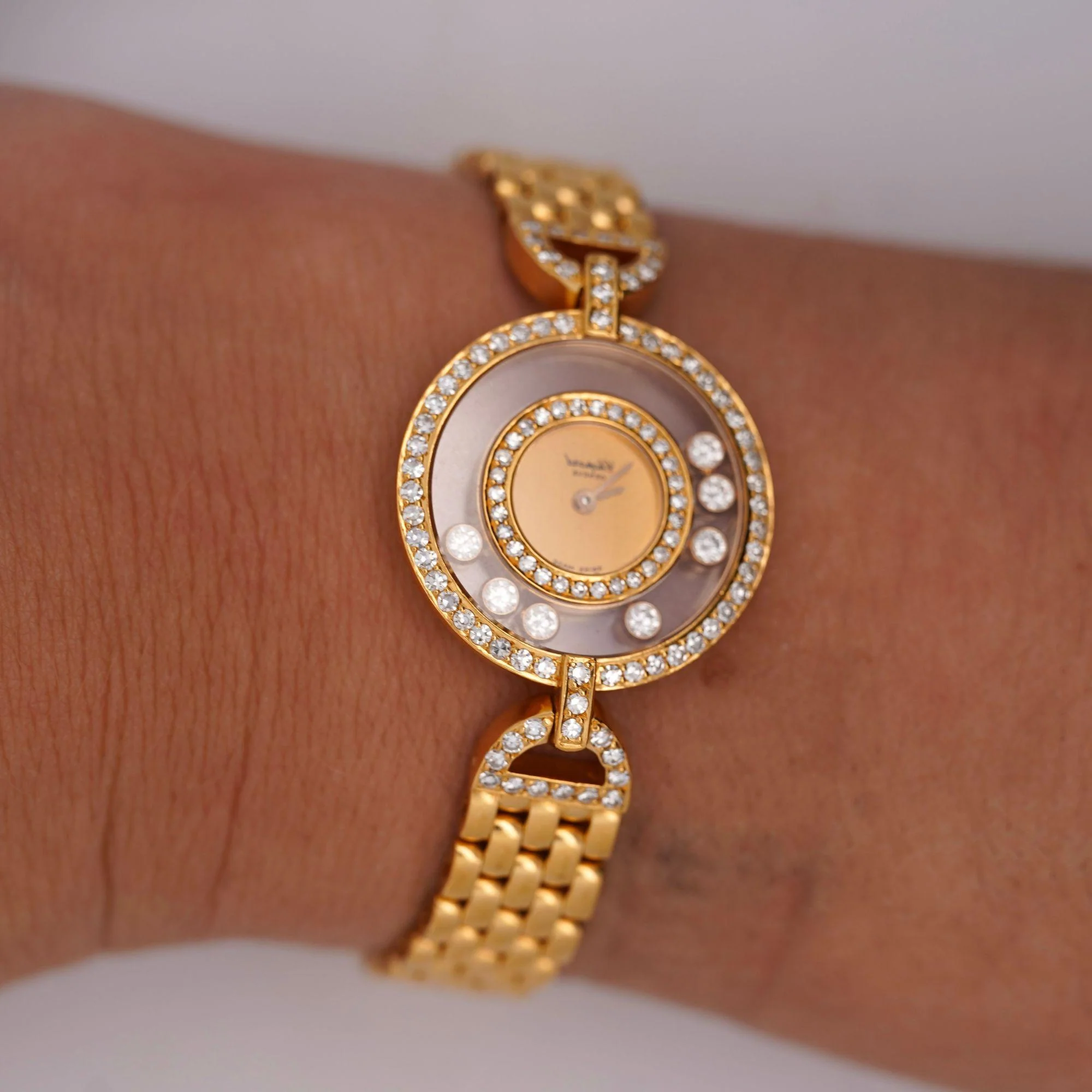 Chopard Happy Diamonds 22.05 Carat Diamond Ref 4097 Bezel 18K Yellow Gold Watch - Image 3