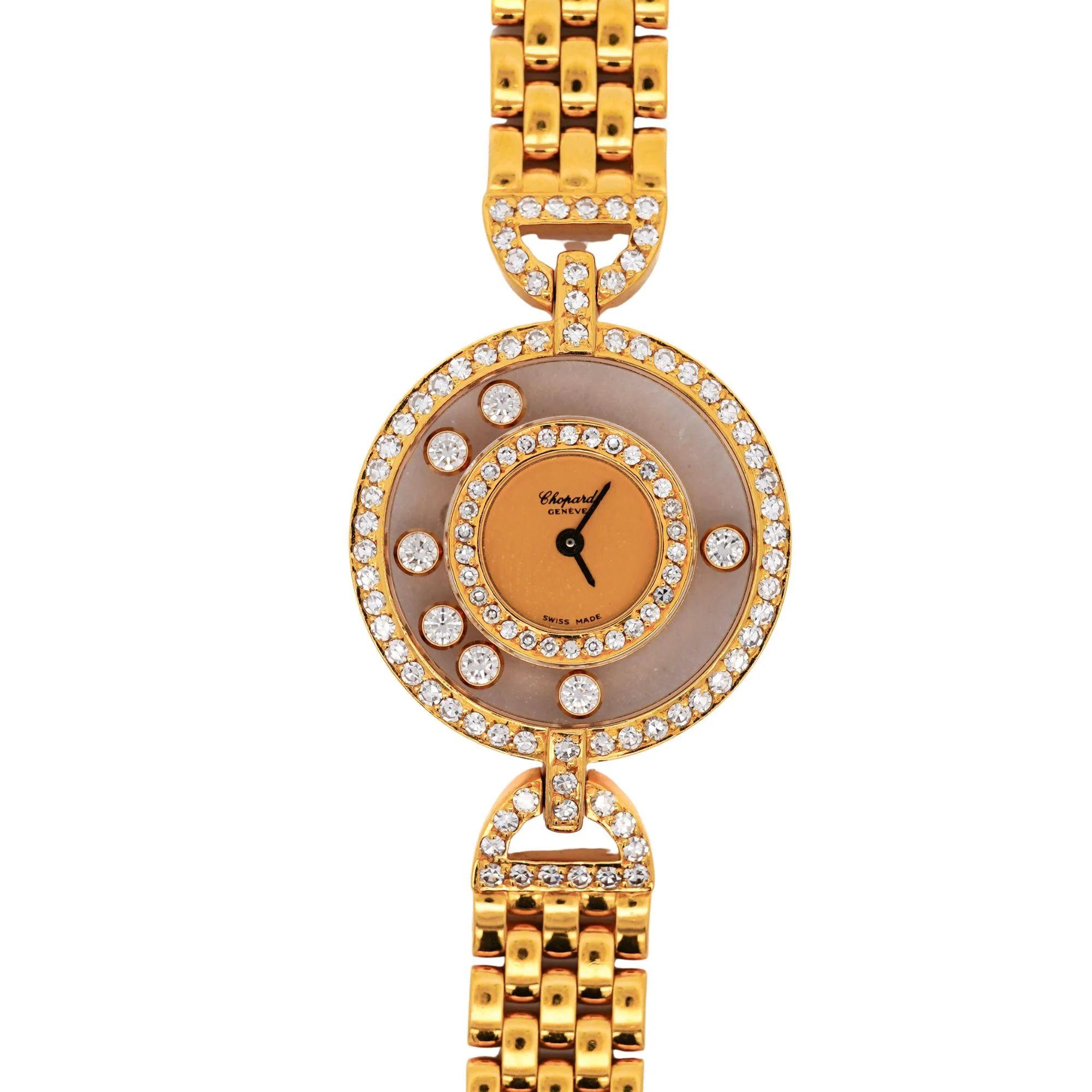 Chopard Happy Diamonds 22.05 Carat Diamond Ref 4097 Bezel 18K Yellow Gold Watch - Image 4