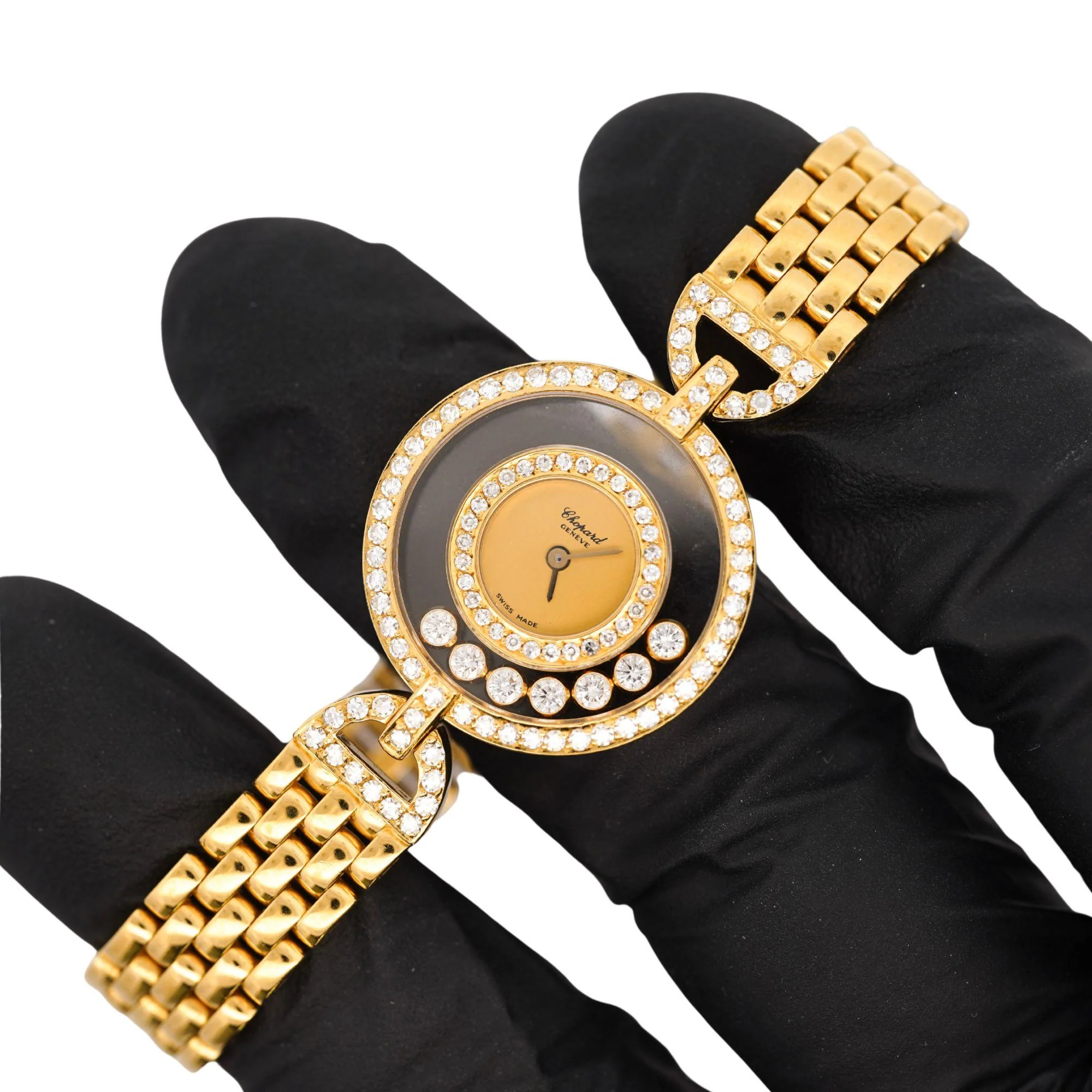 Chopard Happy Diamonds 22.05 Carat Diamond Ref 4097 Bezel 18K Yellow Gold Watch - Image 8