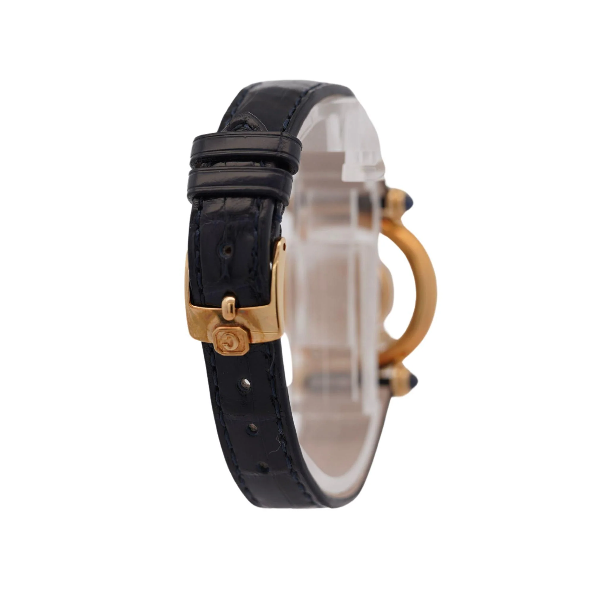 Chopard Happy Sport 4116 18K Gold Five Diamond Quartz On Blue Leather Watch - Image 6