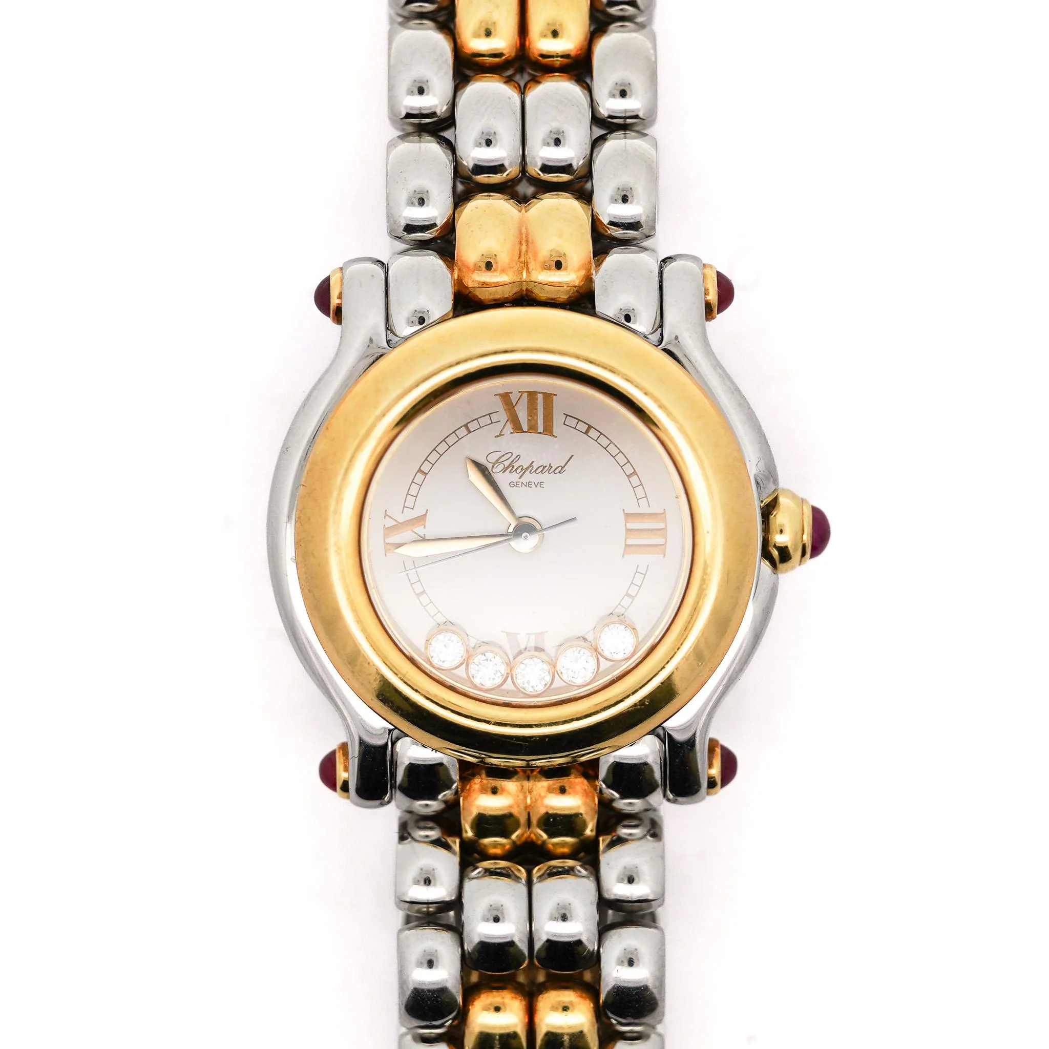 Chopard Happy Sport 8246 Two-Tone Floating Diamond and Ruby 1990 Vintage Watch