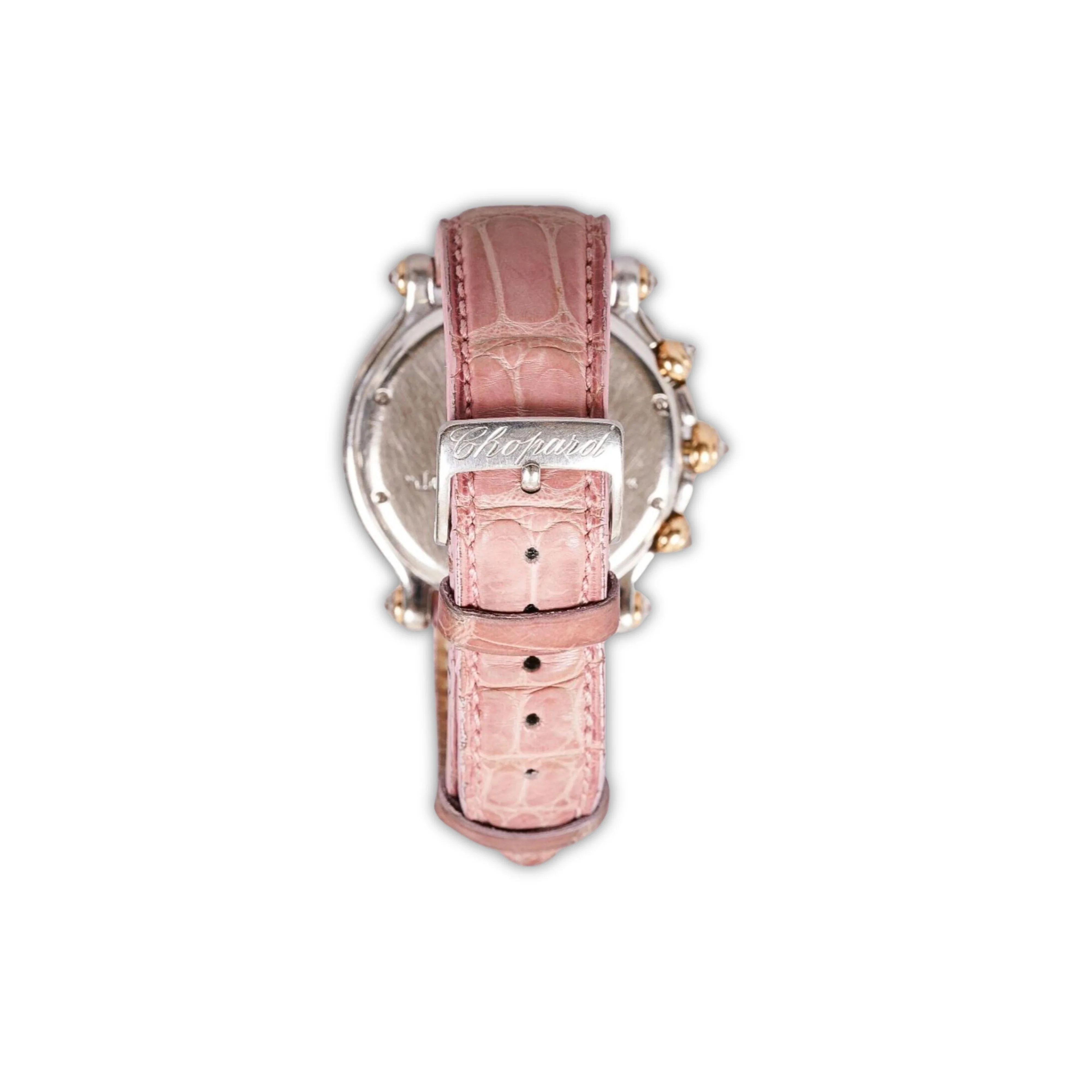 Chopard Happy Sport Pink Diamond 40mm Ladies 18K Gold Watch With Pouch/Papers - Image 3