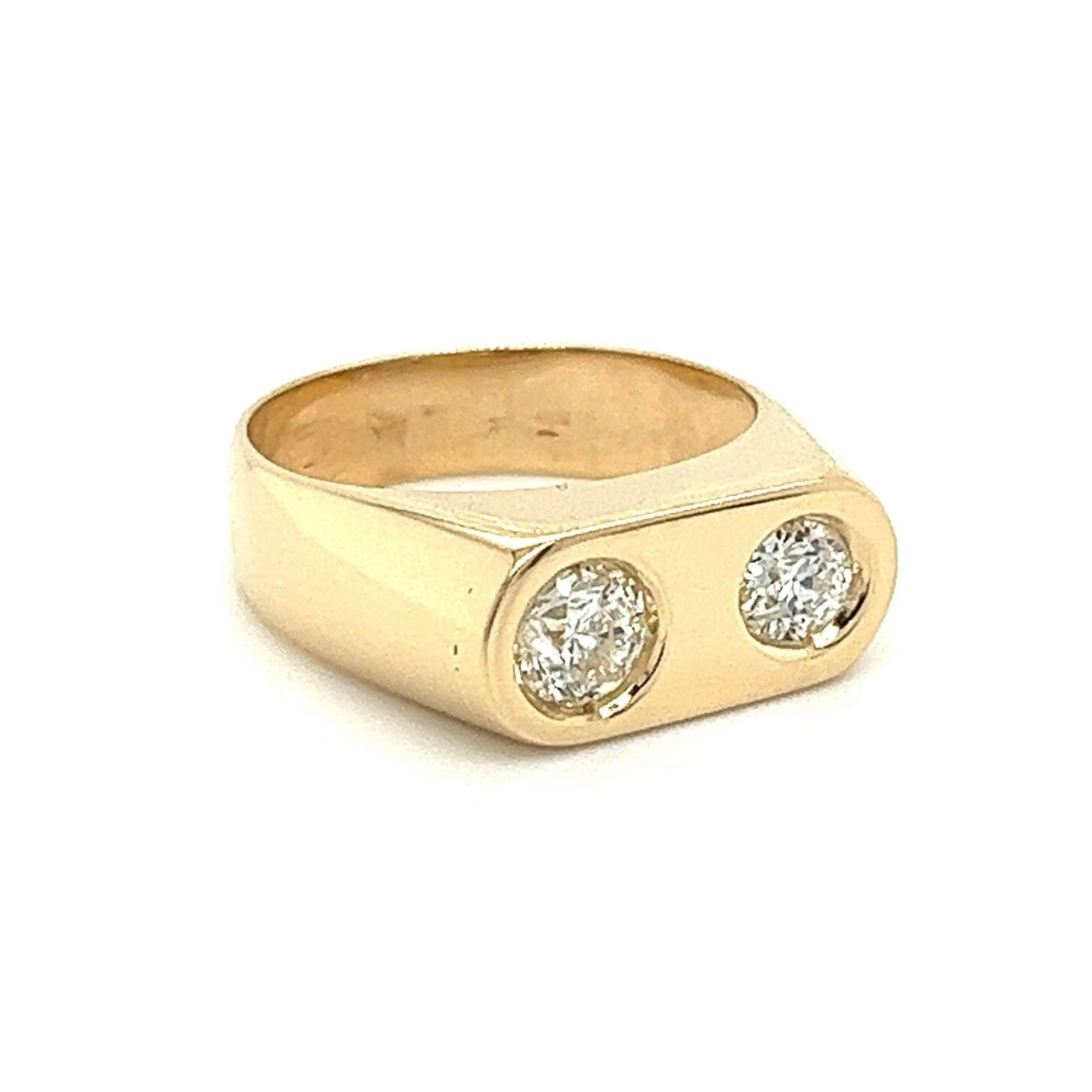 Double Diamond Bezel Statement Ring in 18K Yellow Gold - Image 4