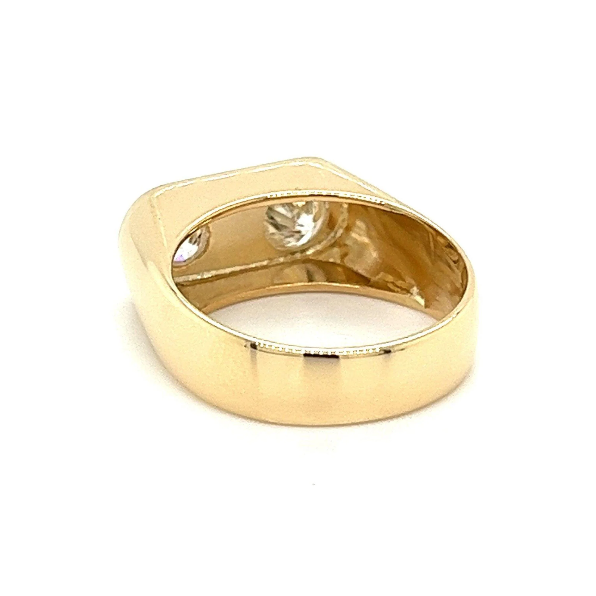 Double Diamond Bezel Statement Ring in 18K Yellow Gold - Image 6