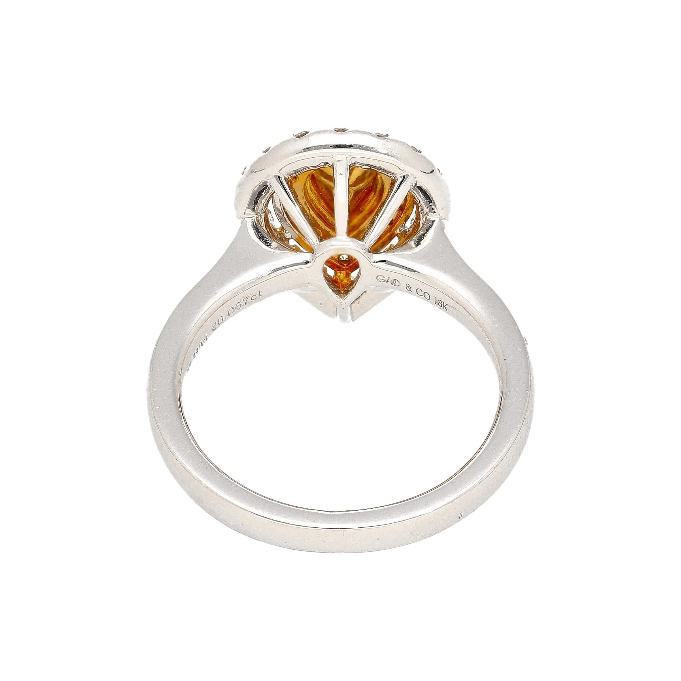 EGL Certified 1.05 Carat Fancy Vivid Yellow Diamond Pear Shape Ring - Image 3