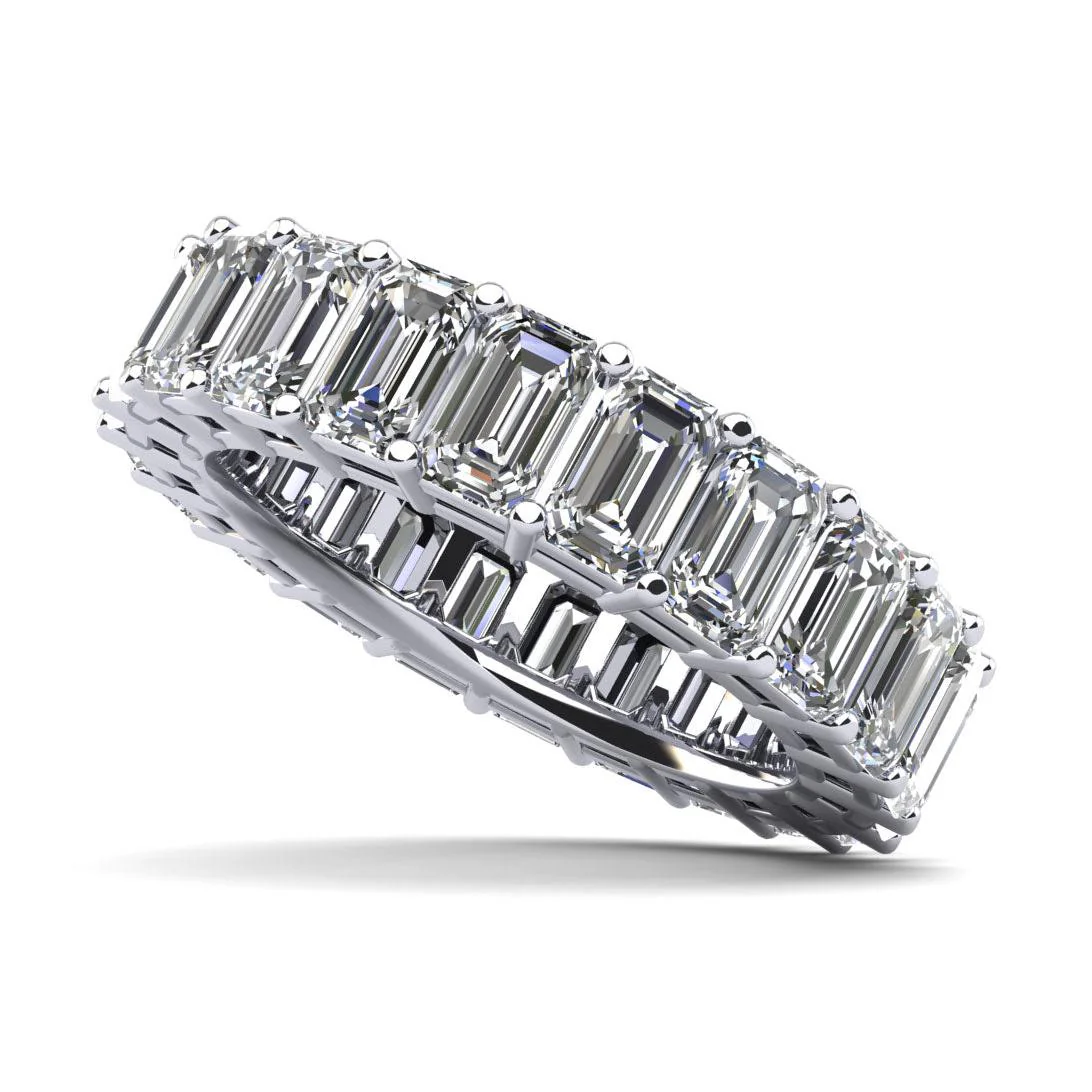 Emerald Cut Classic Diamond Eternity Ring White Gold 14K - Image 2