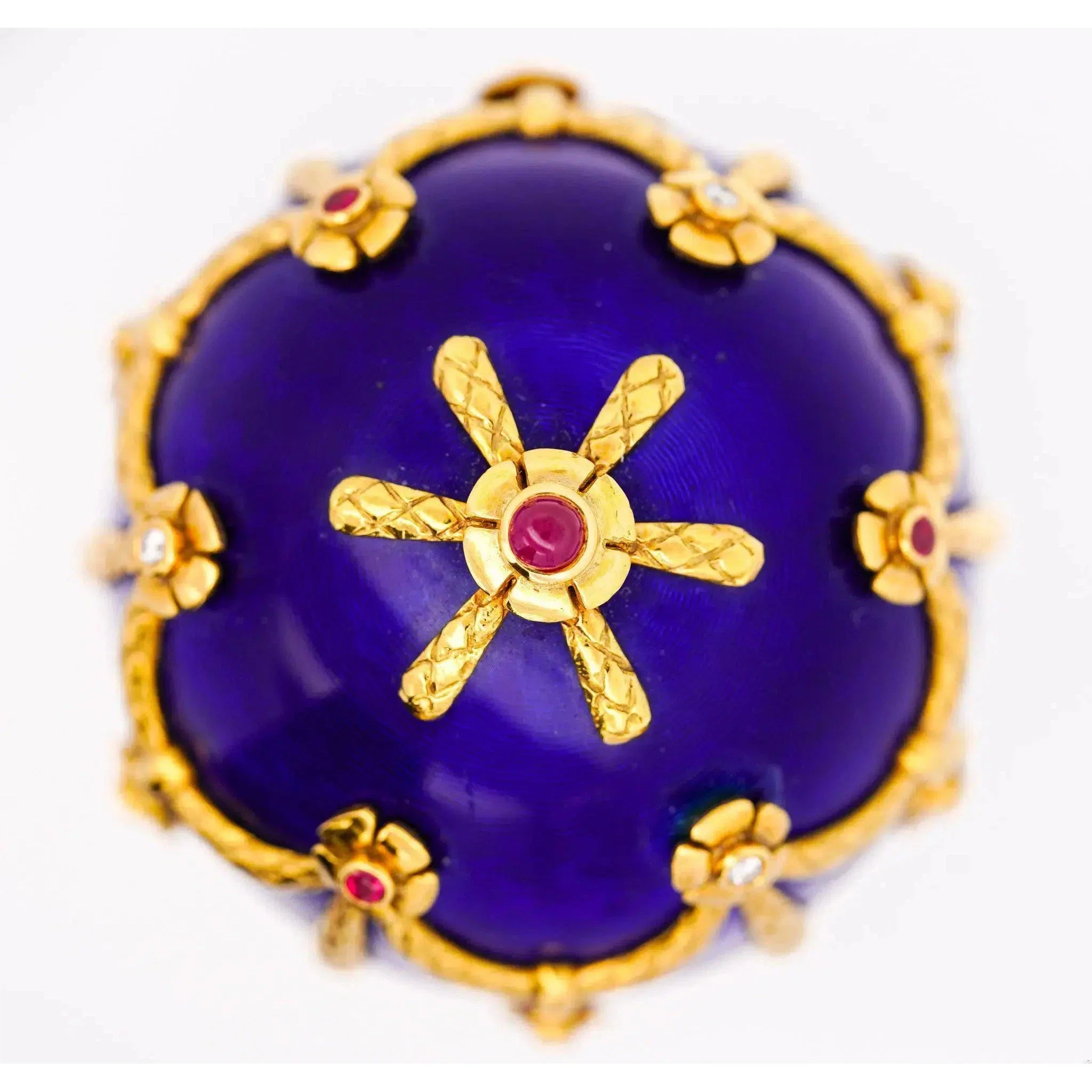 Fabergé Egg Victor Mayer 80/100 Blue Enamel with Original Box & Certified - Image 6