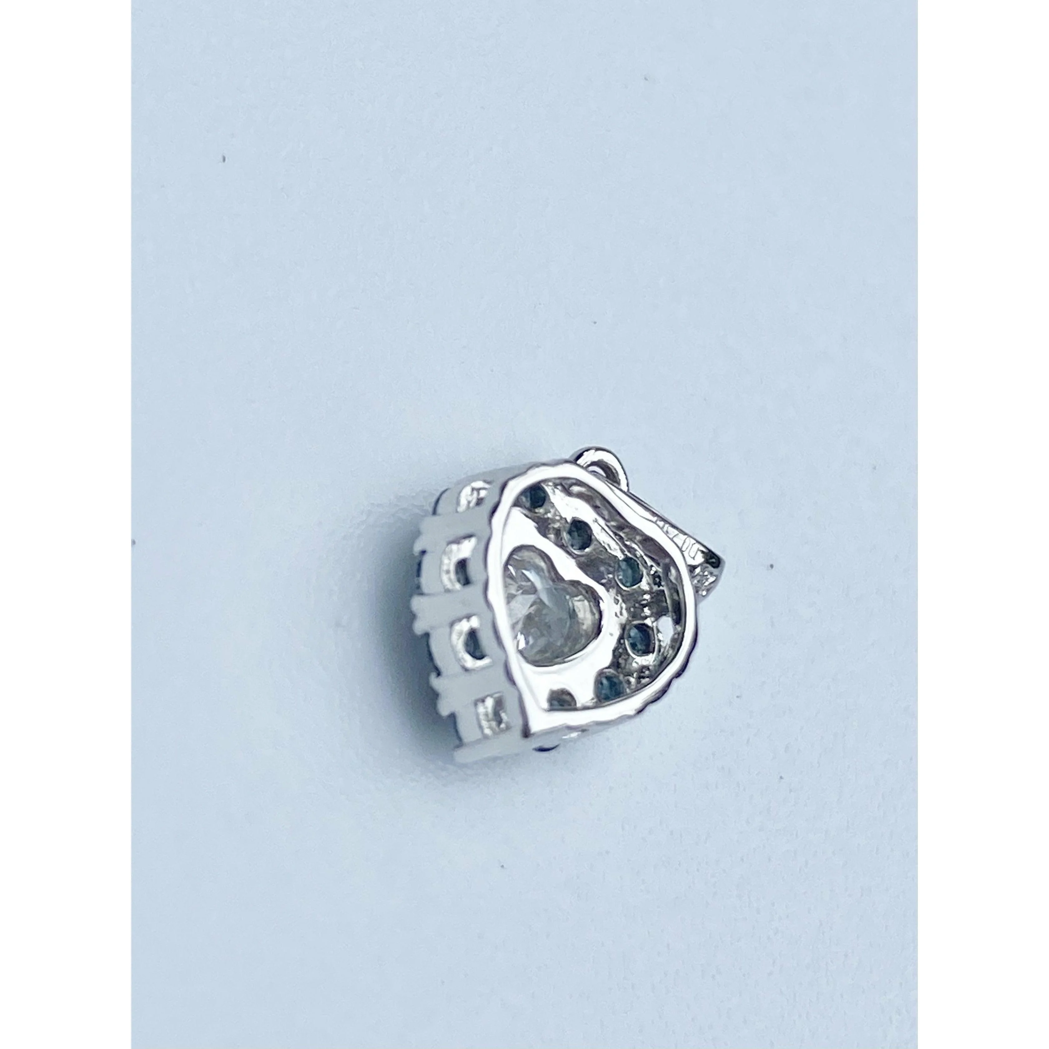 Fancy Blue and White Diamond Heart Shape Pendant in 14k white gold - Image 3