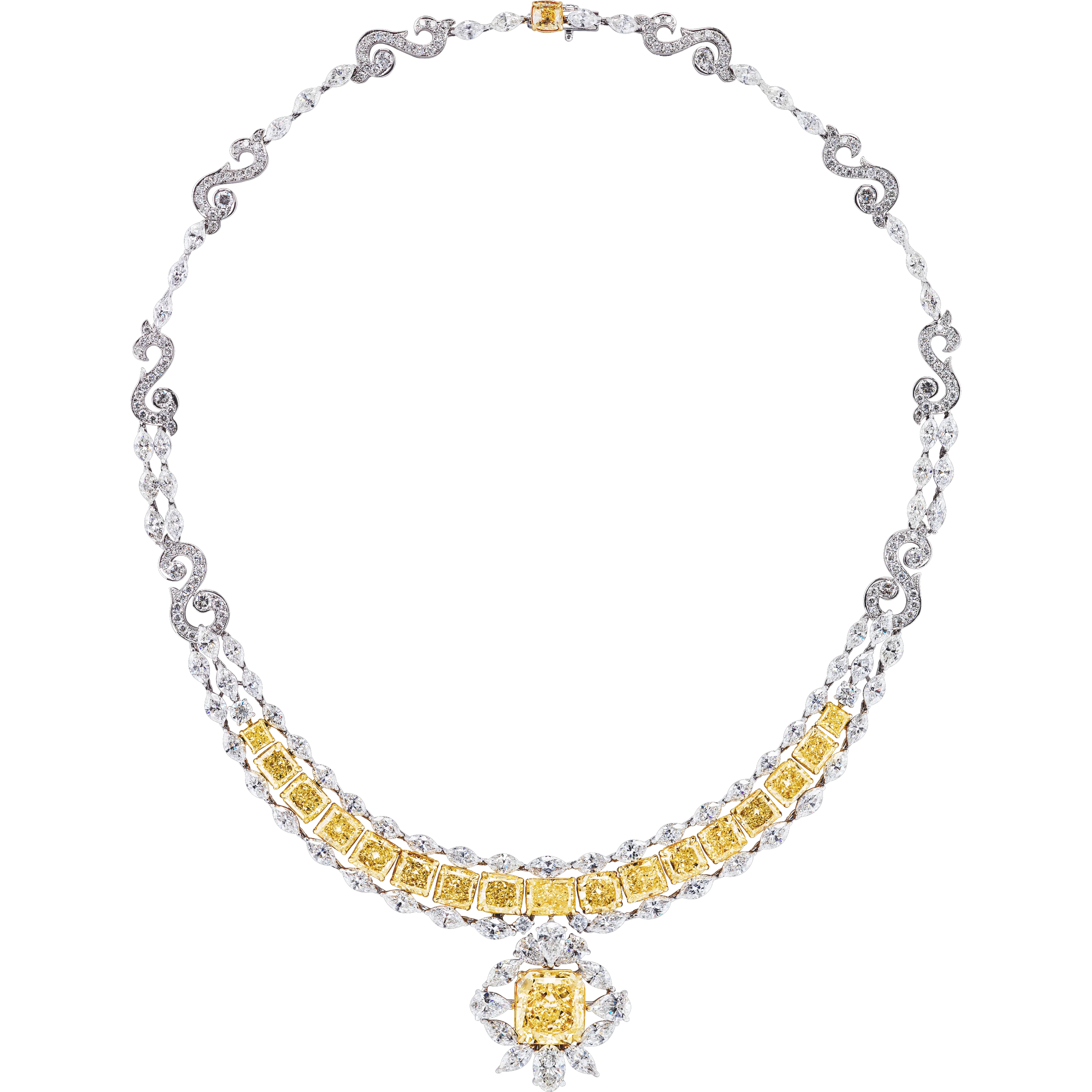 GIA Certified 50 Carat Fancy Yellow Diamond Necklace in 18K Gold - Image 2