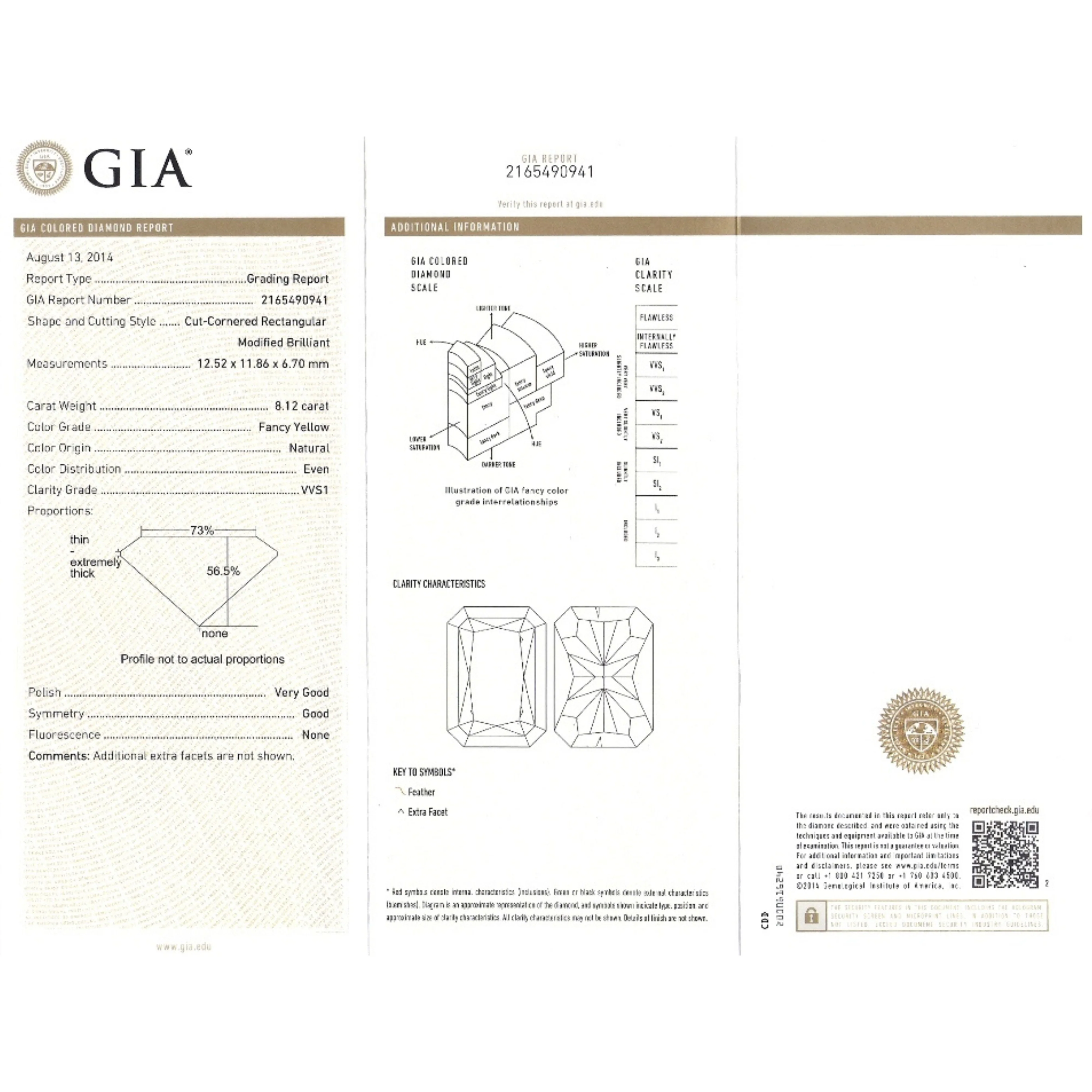 GIA Certified 50 Carat Fancy Yellow Diamond Necklace in 18K Gold - Image 7