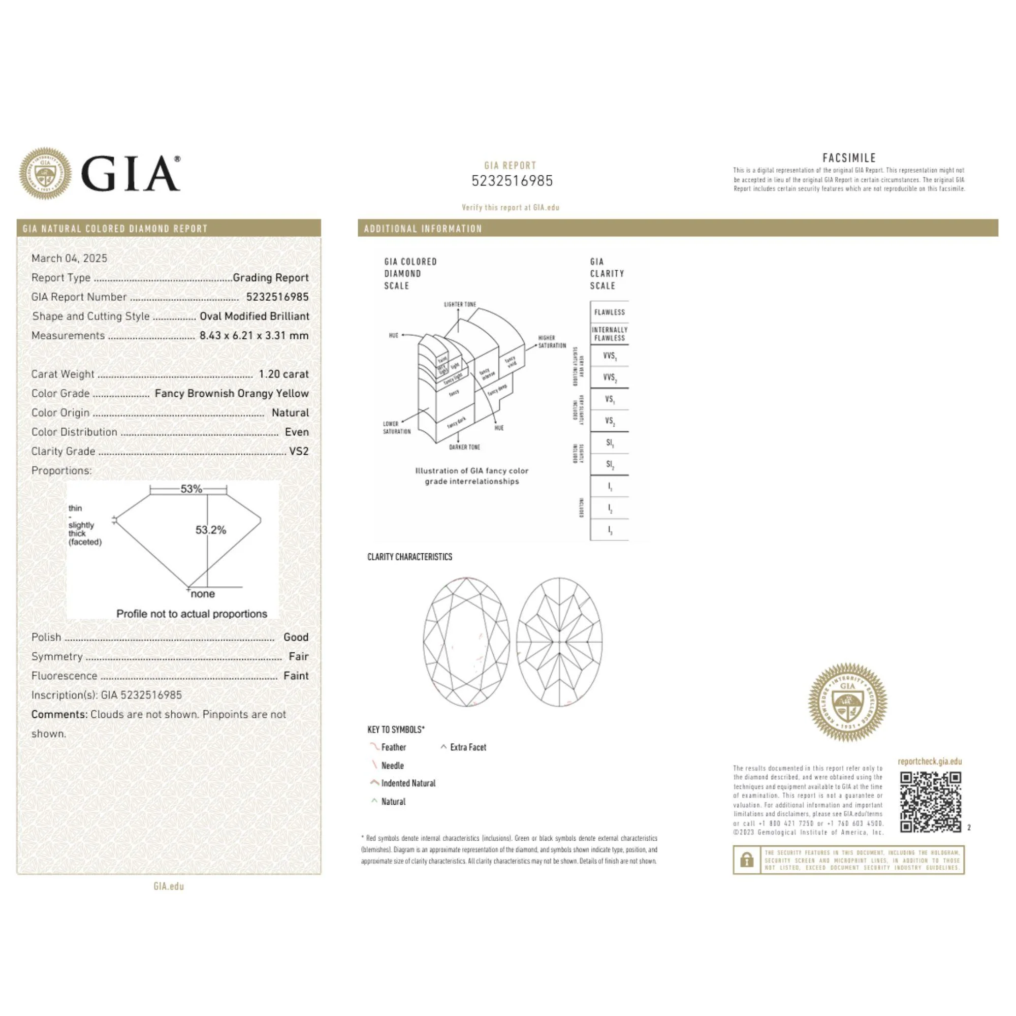 GIA 1.20 Carat Fancy Brownish Orangy Yellow Oval Cut VS2 Natural Loose Diamond - Image 10