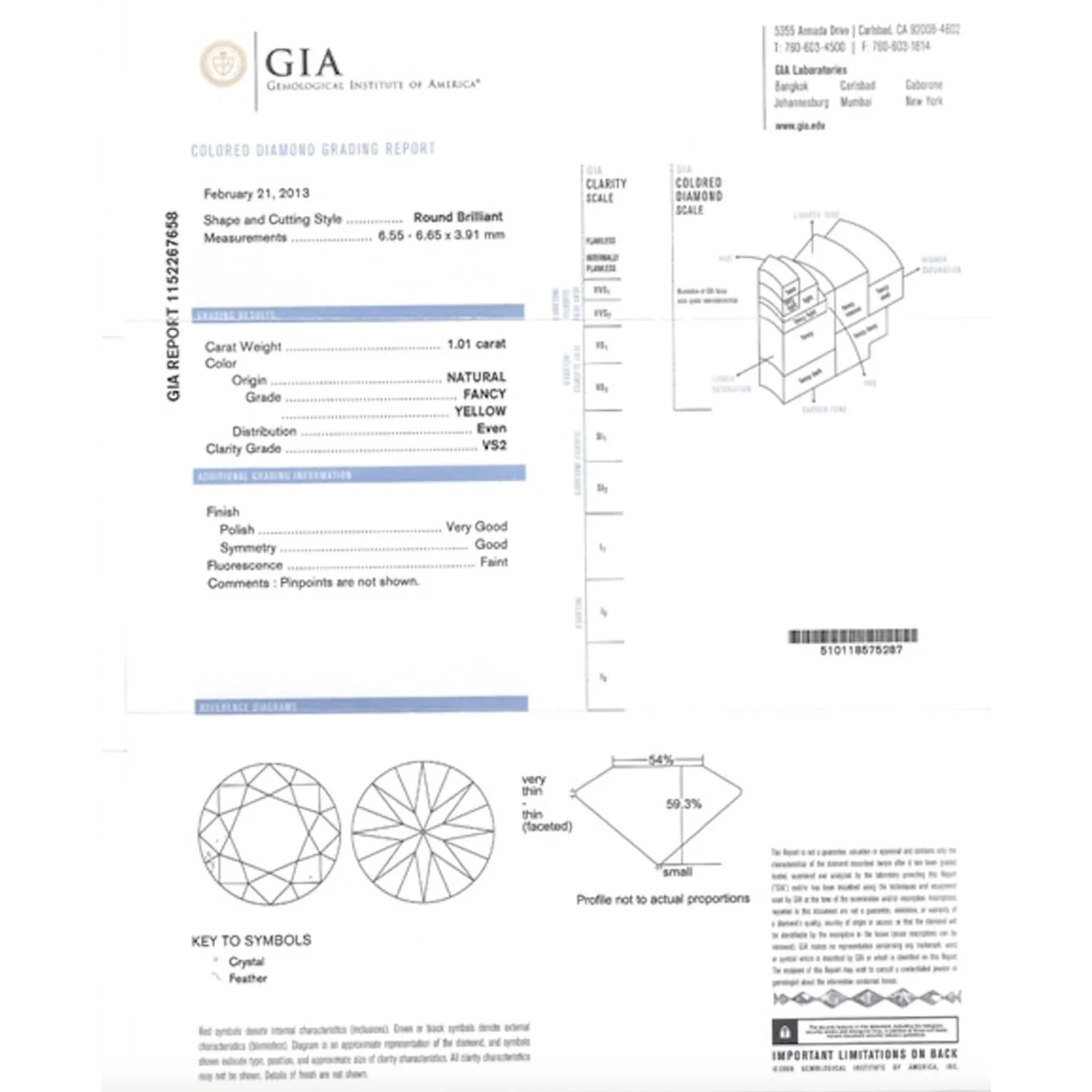 GIA Certified 1.01 Carat Round Cut Fancy Yellow Diamond Ring - Image 7