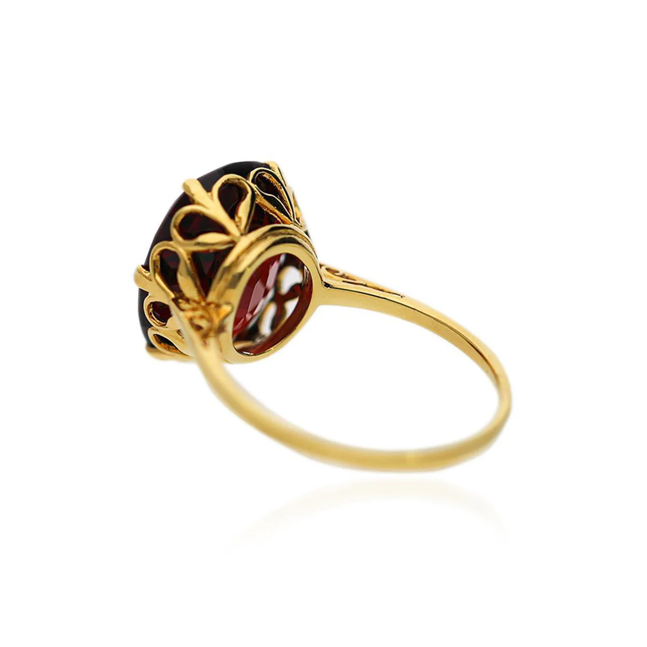GIA 8.89 Carat Oval Pyrope Almandine Garnet Six Prong 18K Yellow Gold Solitaire - Image 5