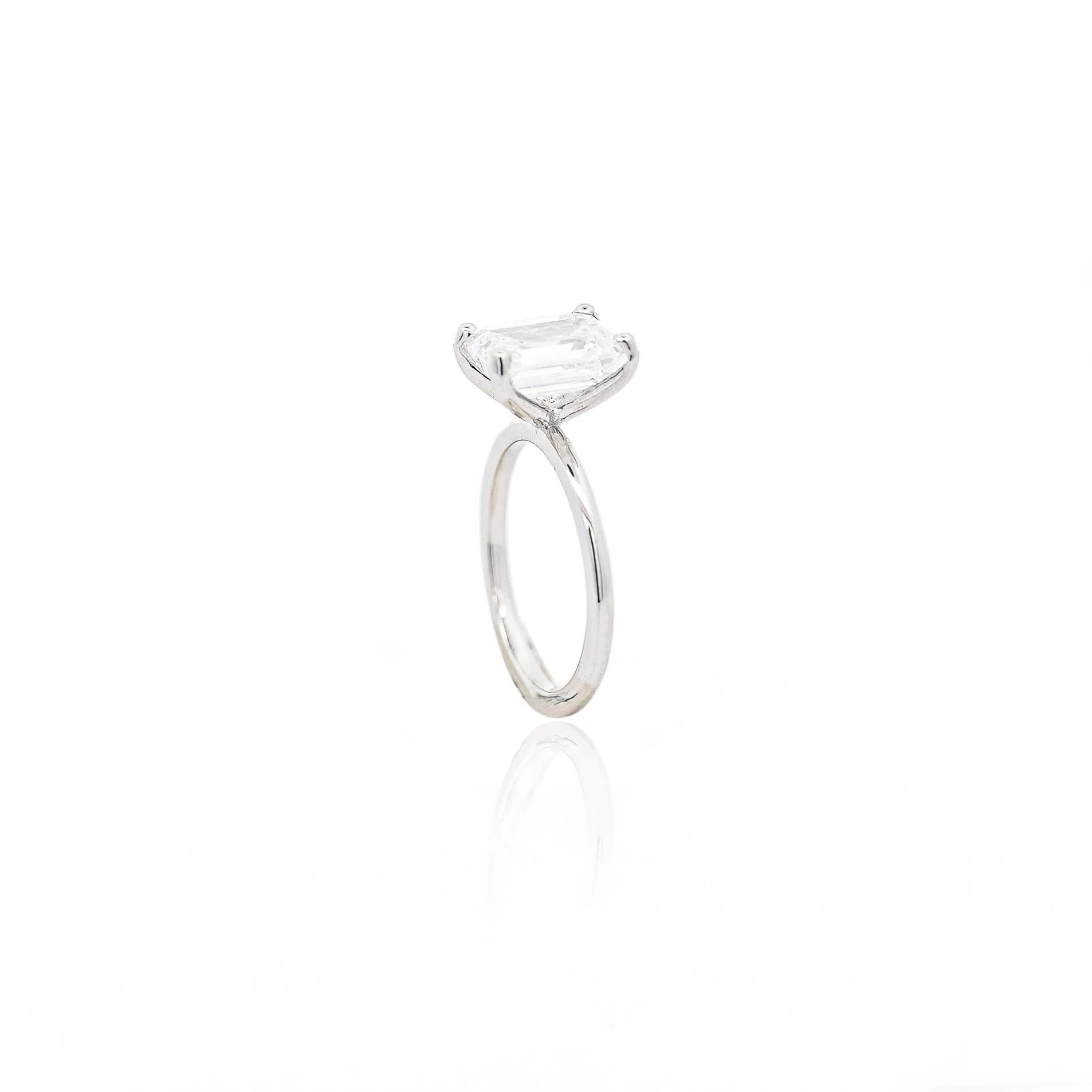 GIA Cert 2.55 Carat Emerald Cut Lab Grown Diamond 14K White Gold Engagement Ring - Image 11