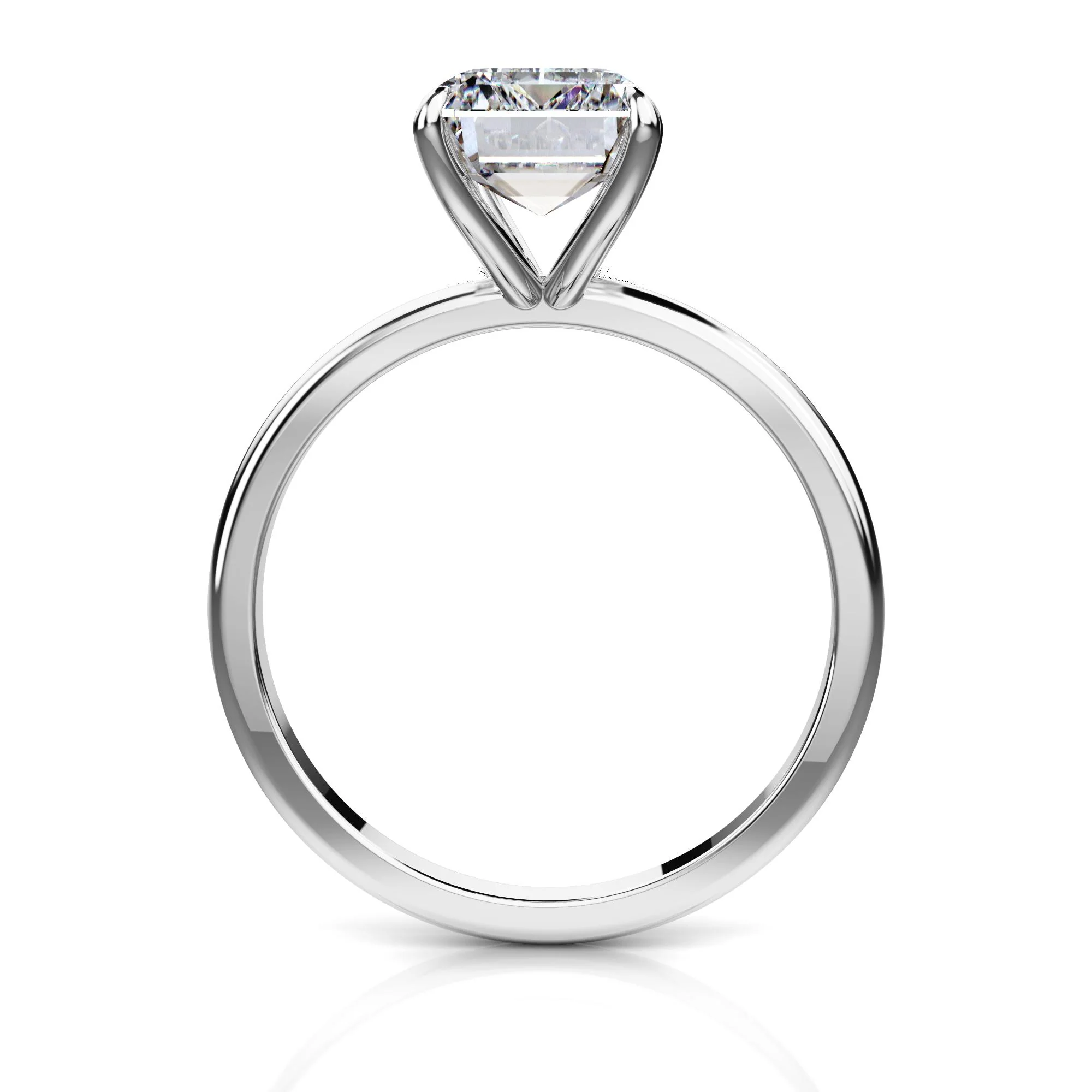 GIA Cert 2.55 Carat Emerald Cut Lab Grown Diamond 14K White Gold Engagement Ring - Image 2