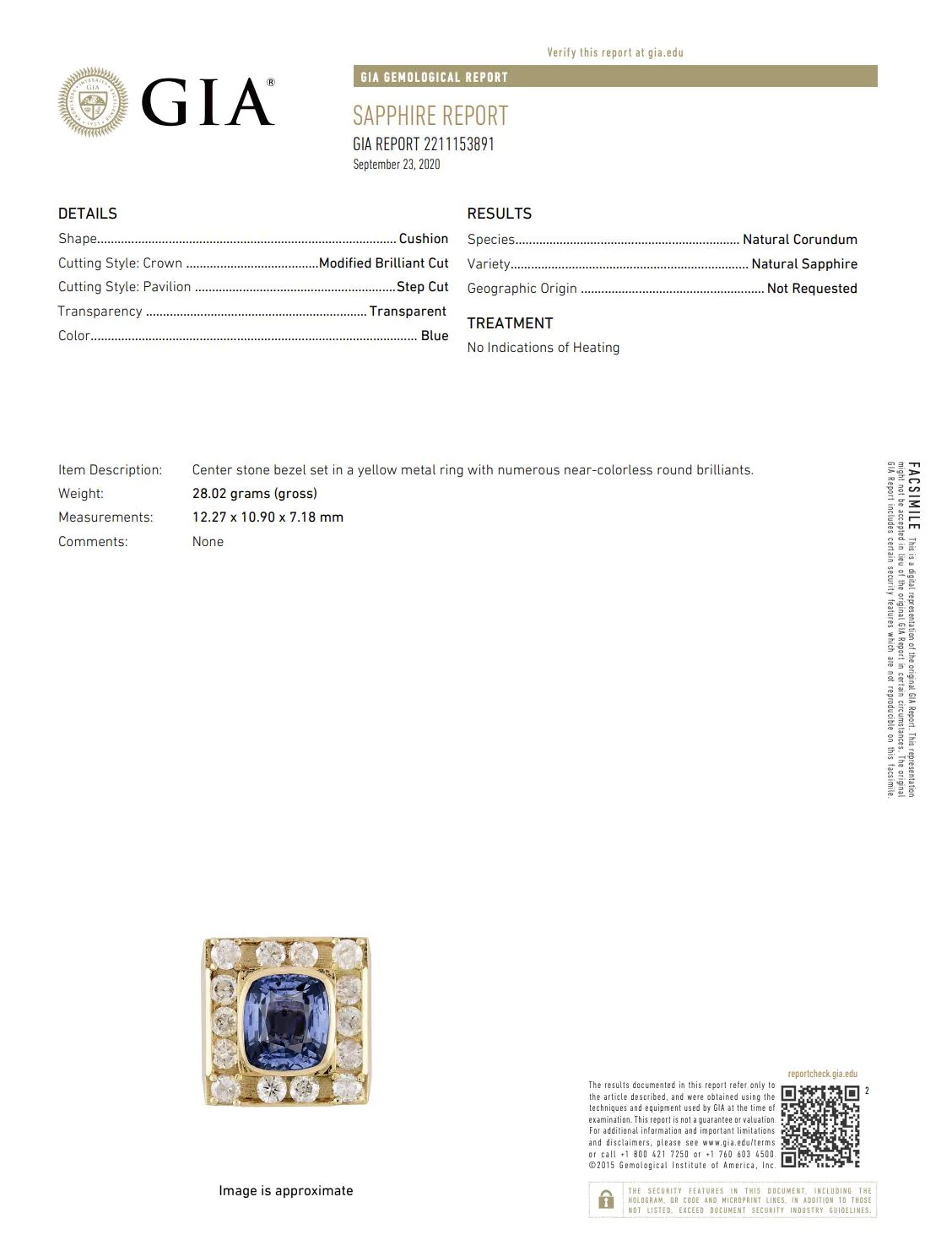 GIA Cert. 8.56 Carat Cushion Light Blue Sapphire 14K Gold Vintage Mens Ring - Image 8