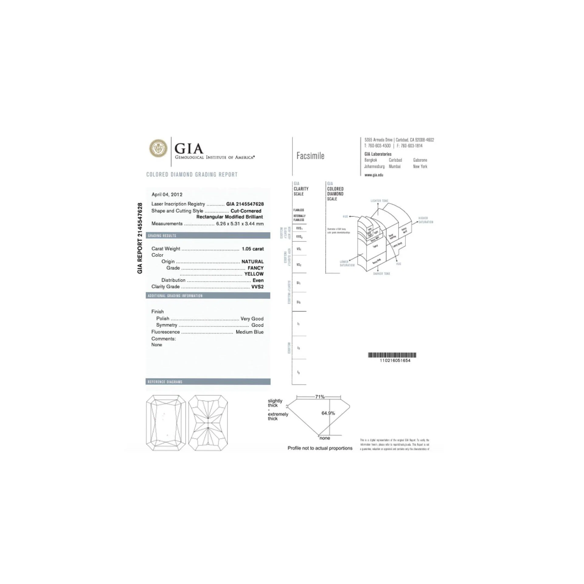 GIA Certified 1.05 Carat Fancy Yellow Diamond Pendant Necklace - Image 8
