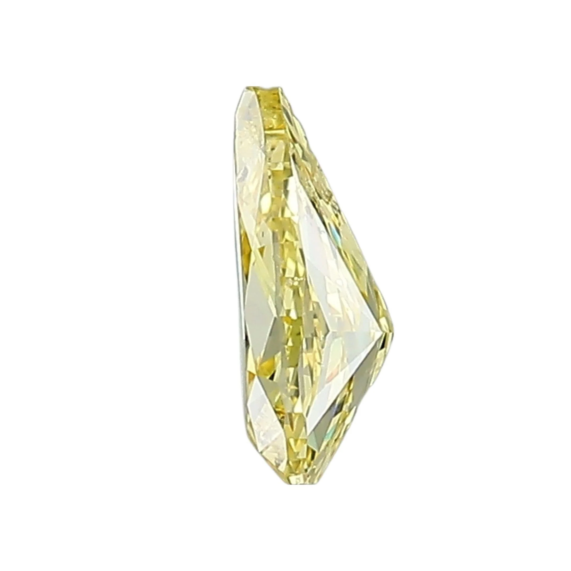GIA Certified 0.81 Carat Fancy Vivid Yellow Pear Cut Loose Natural Diamond - Image 2