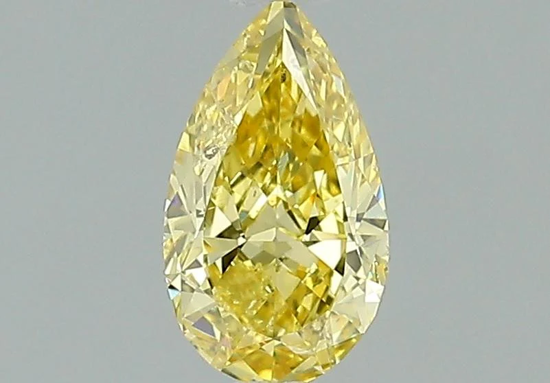 GIA Certified 0.81 Carat Fancy Vivid Yellow Pear Cut Loose Natural Diamond - Image 6