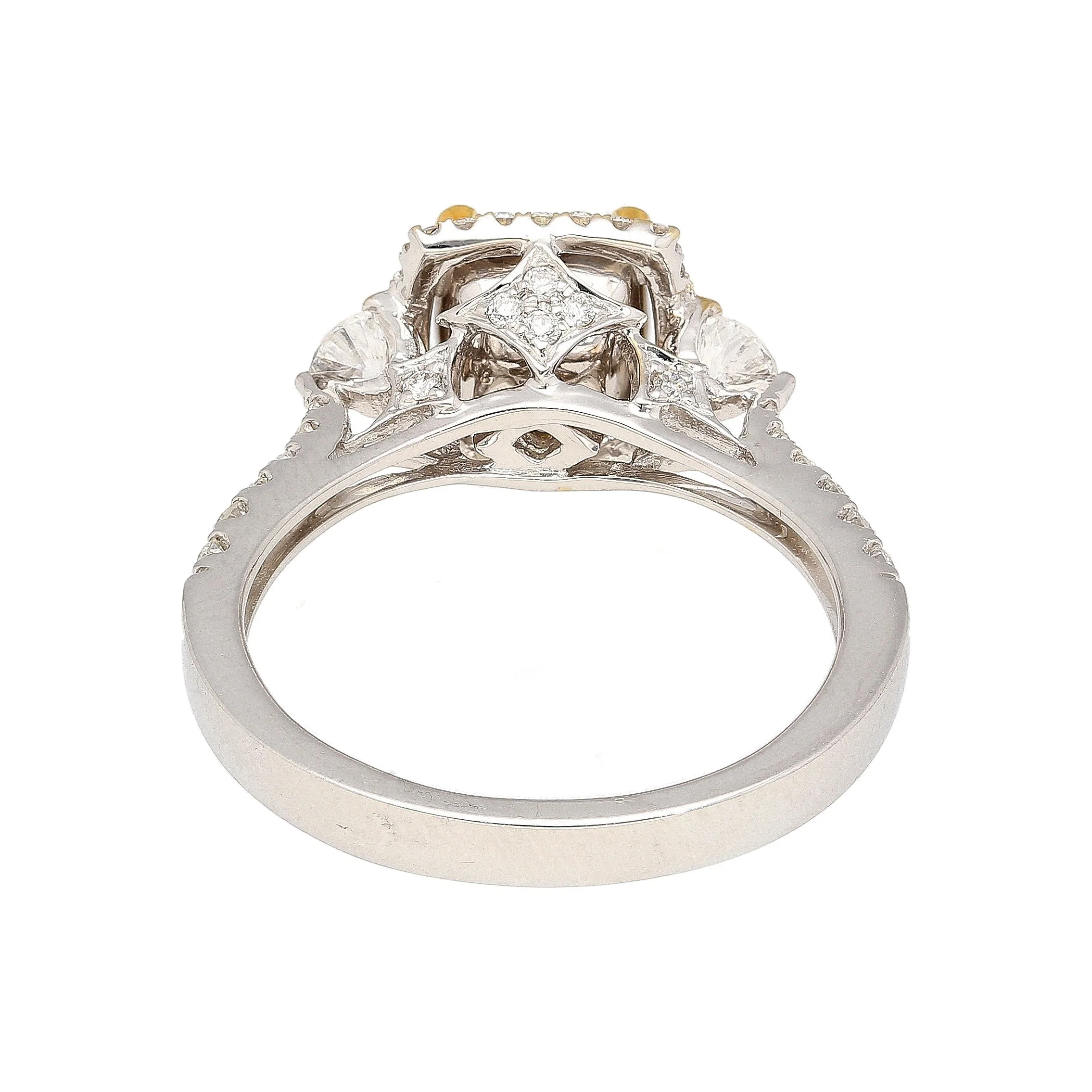GIA Certified 1.24 Carat Radiant Cut Yellow (Y-Z) Diamond Engagement Ring in 18K White Gold - Image 4