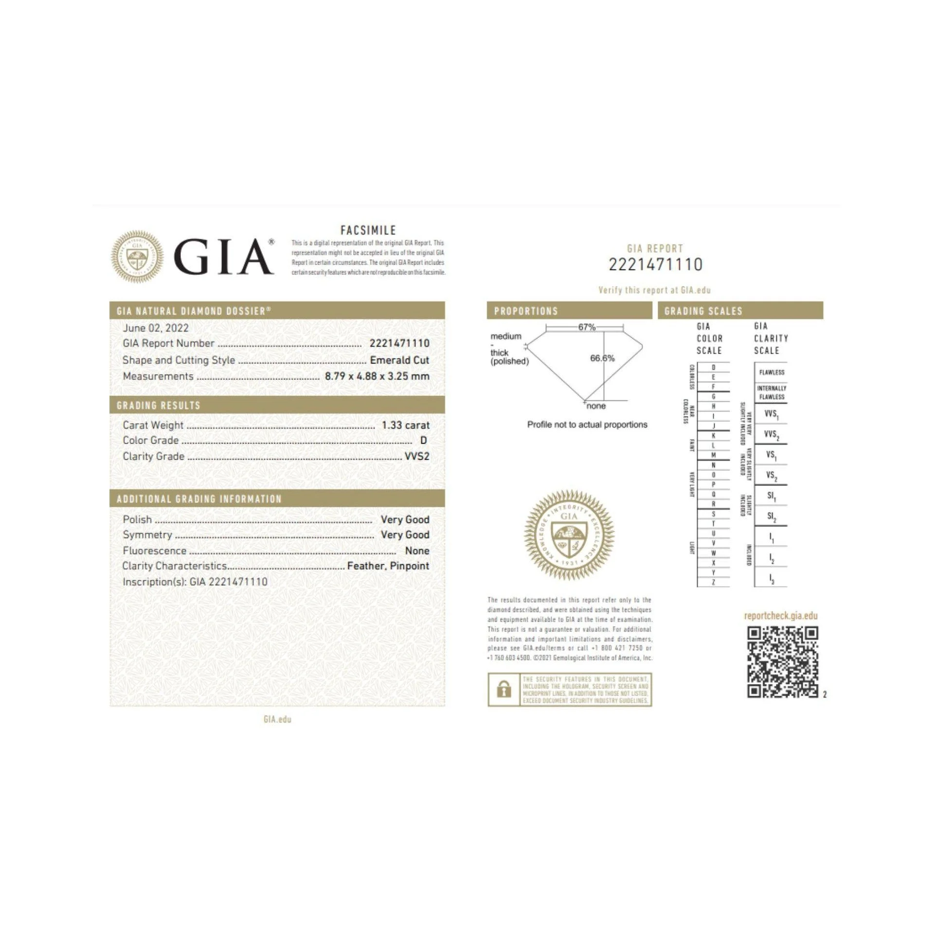GIA Certified 1.33 Carat Emerald Cut D/VVS2 Diamond East West Band Ring - Image 8