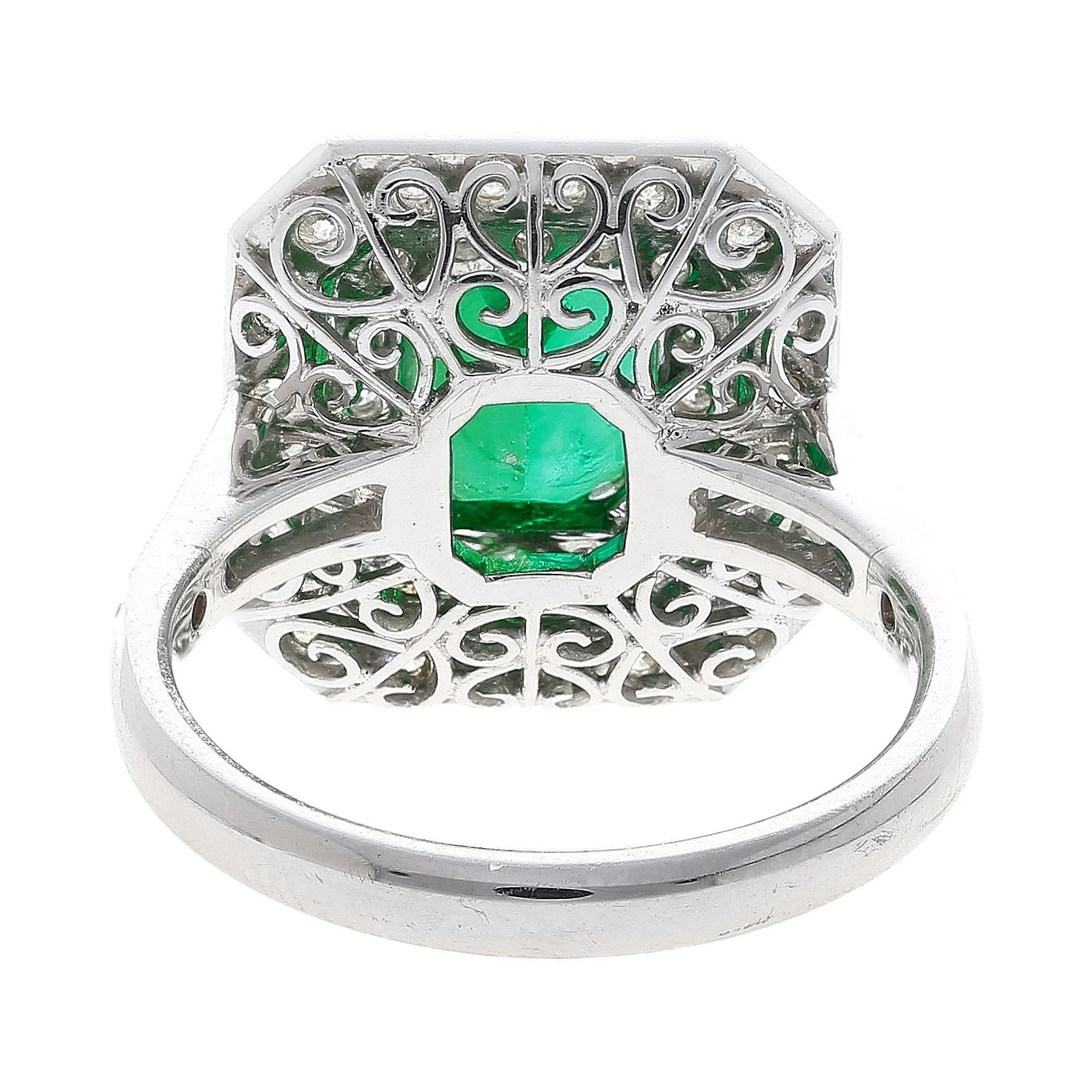GIA Certified 1.46 Carat Colombian Emerald and Diamond Ring in 18K White Gold - Image 4
