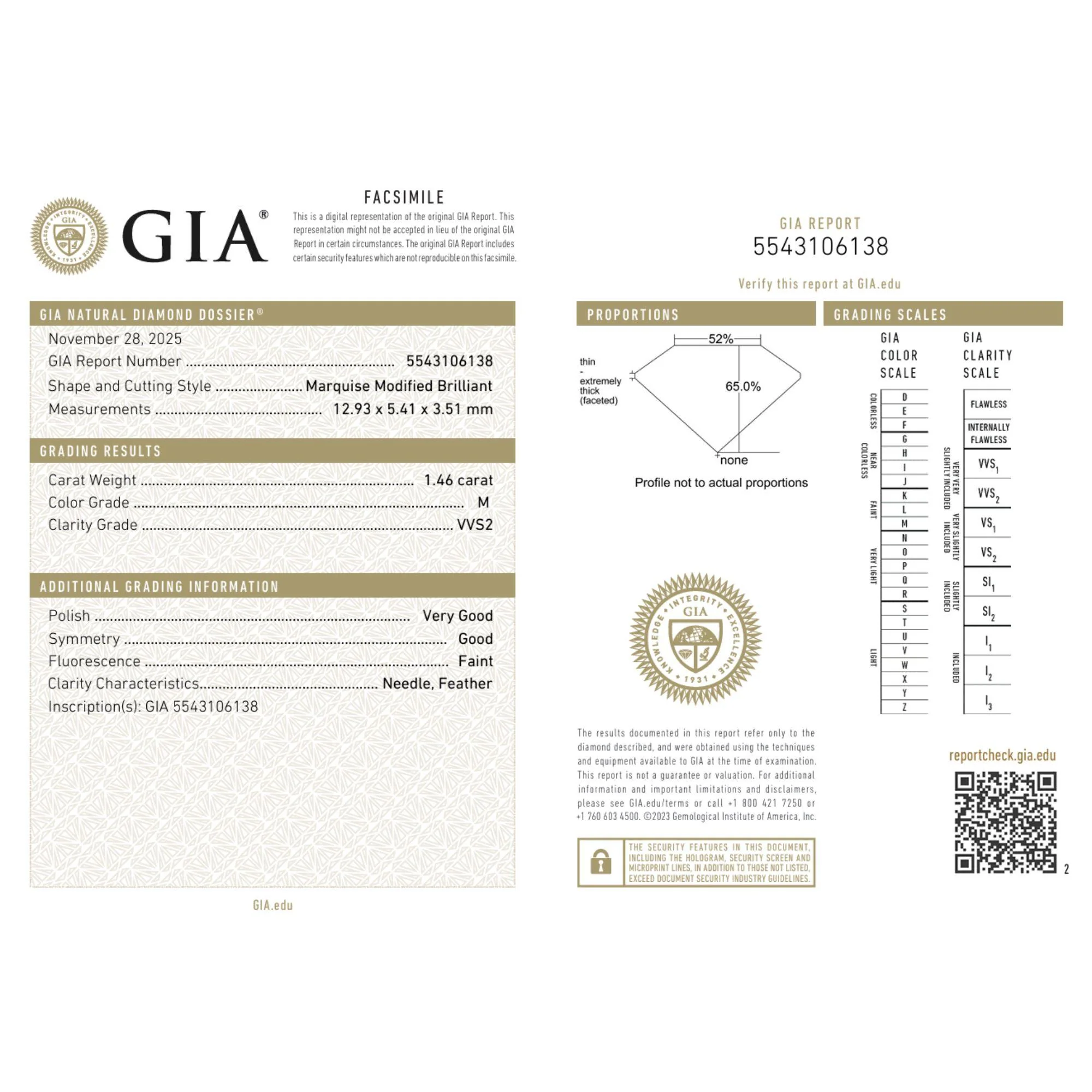 GIA Certified 1.46 Carat Marquise Diamond M/VVS2 Platinum Wide Band Ring - Image 8
