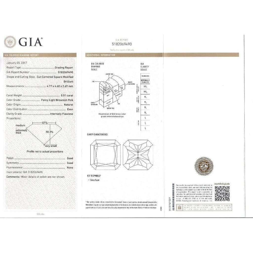 GIA Certified 1.51 CTTW Fancy Light Brown Pink Internally Flawless Diamond Ring - Image 8