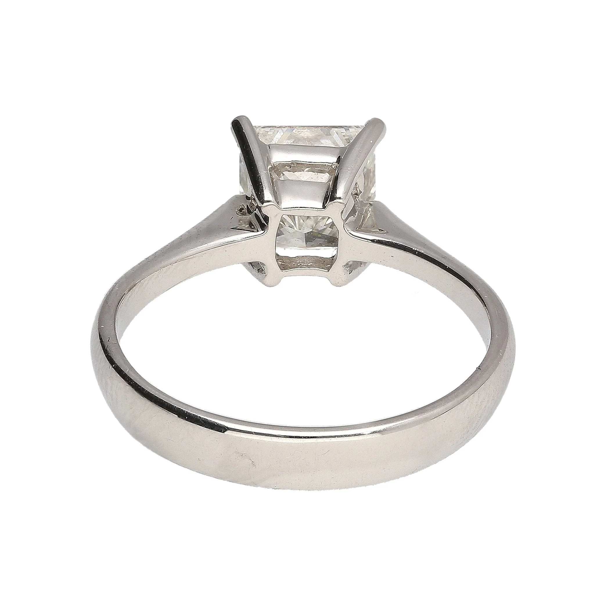 GIA Certified 1.64 Carat Princess Cut Diamond In Tiffany Setting 18K White Gold Ring - Image 3