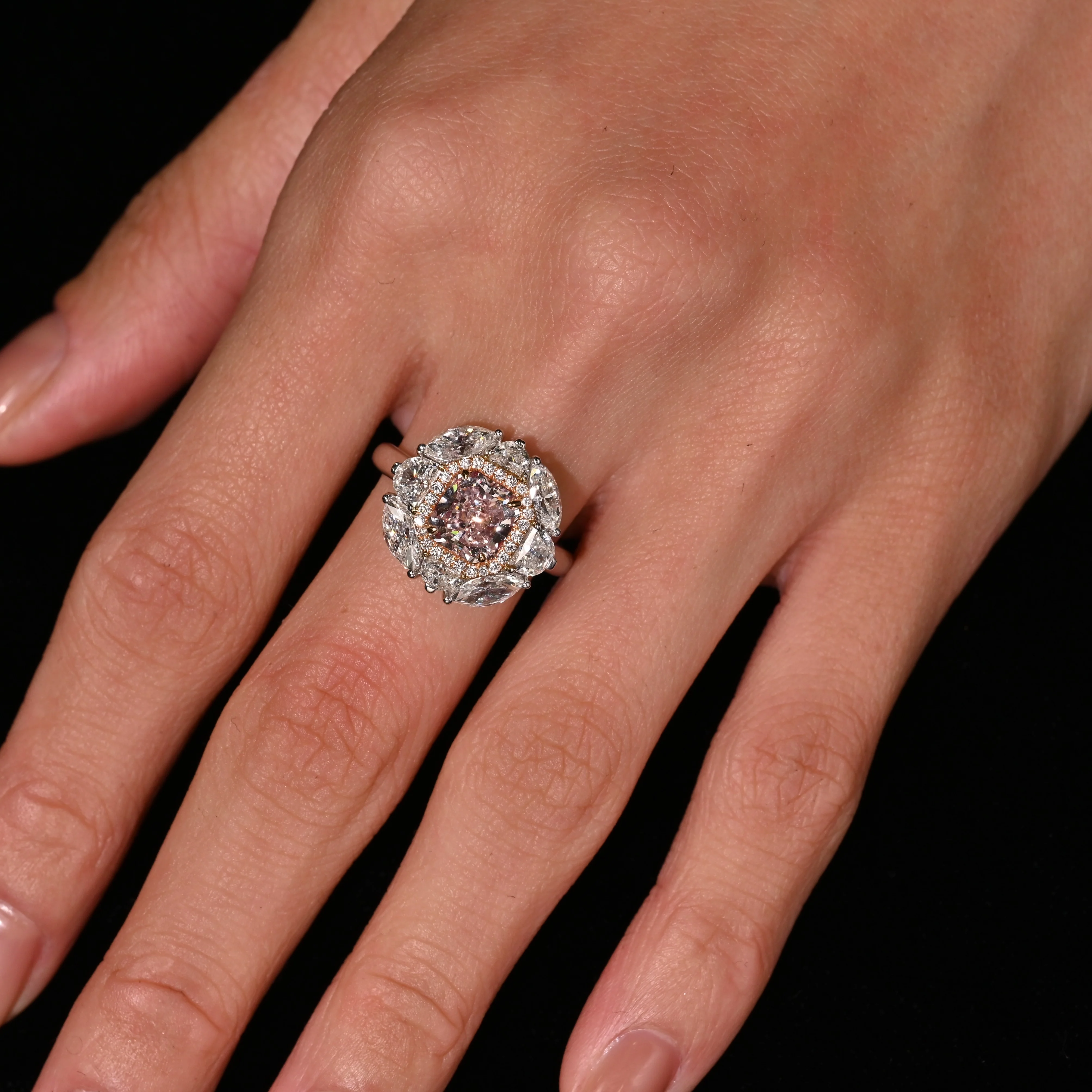 GIA Certified 1.69 Carat Radiant Cut Fancy Brownish Pink Diamond Engagement Ring - Image 3