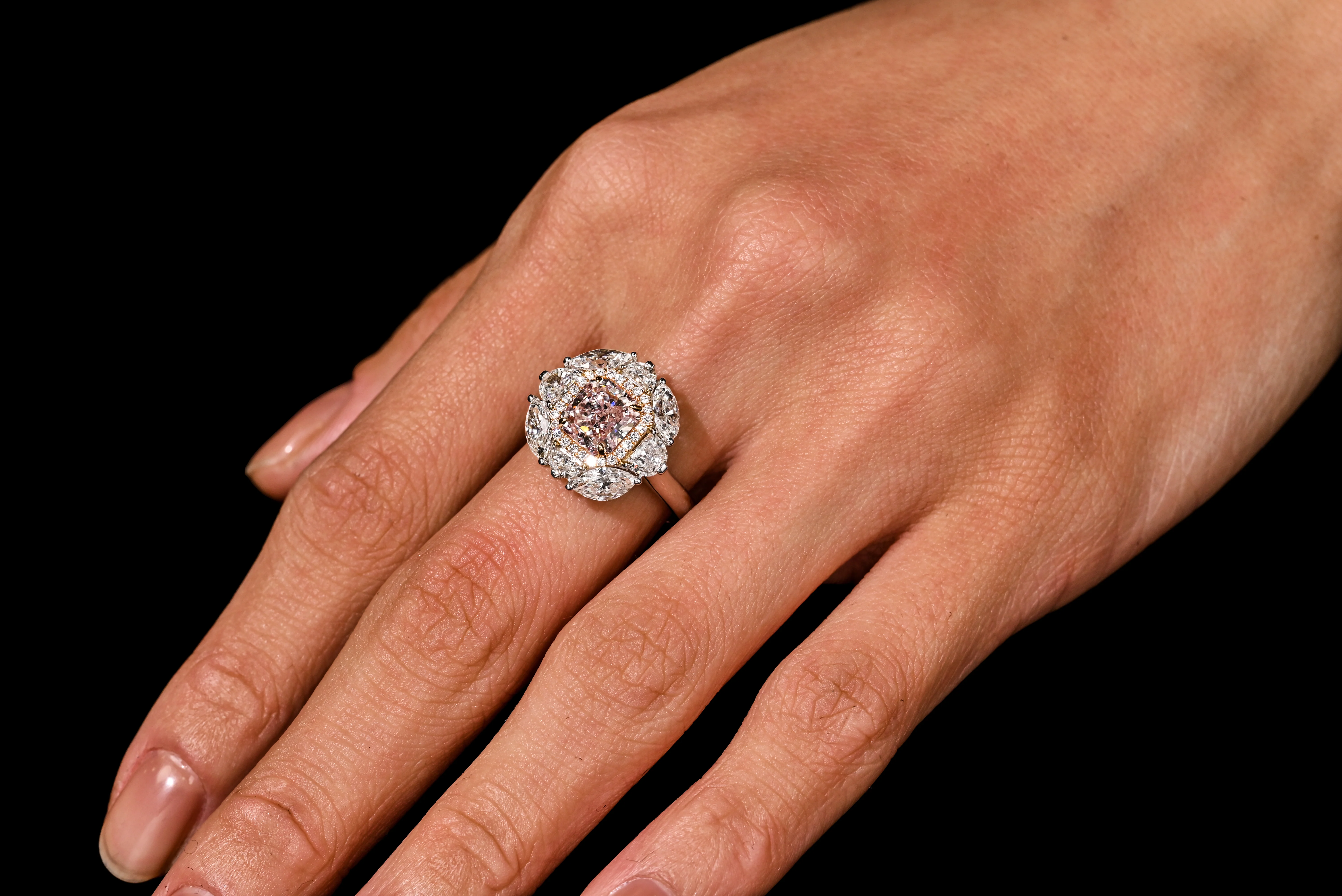 GIA Certified 1.69 Carat Radiant Cut Fancy Brownish Pink Diamond Engagement Ring - Image 4