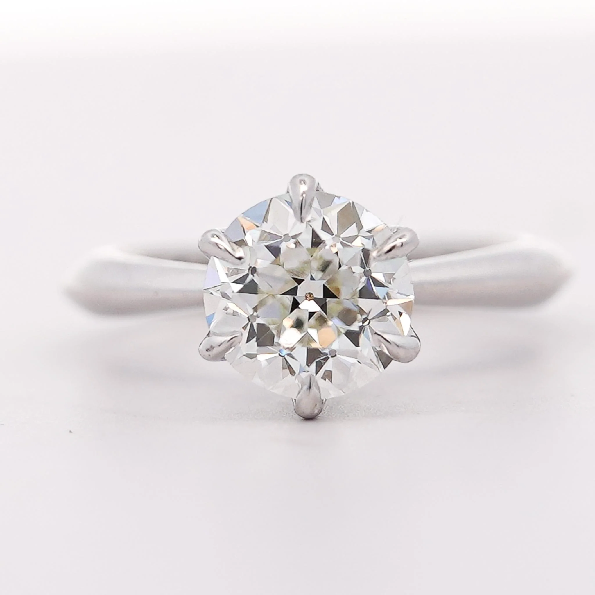 GIA Certified 1.94 Carat Old Euro Cut Diamond I/VS1 White Gold Solitaire Ring - Image 6