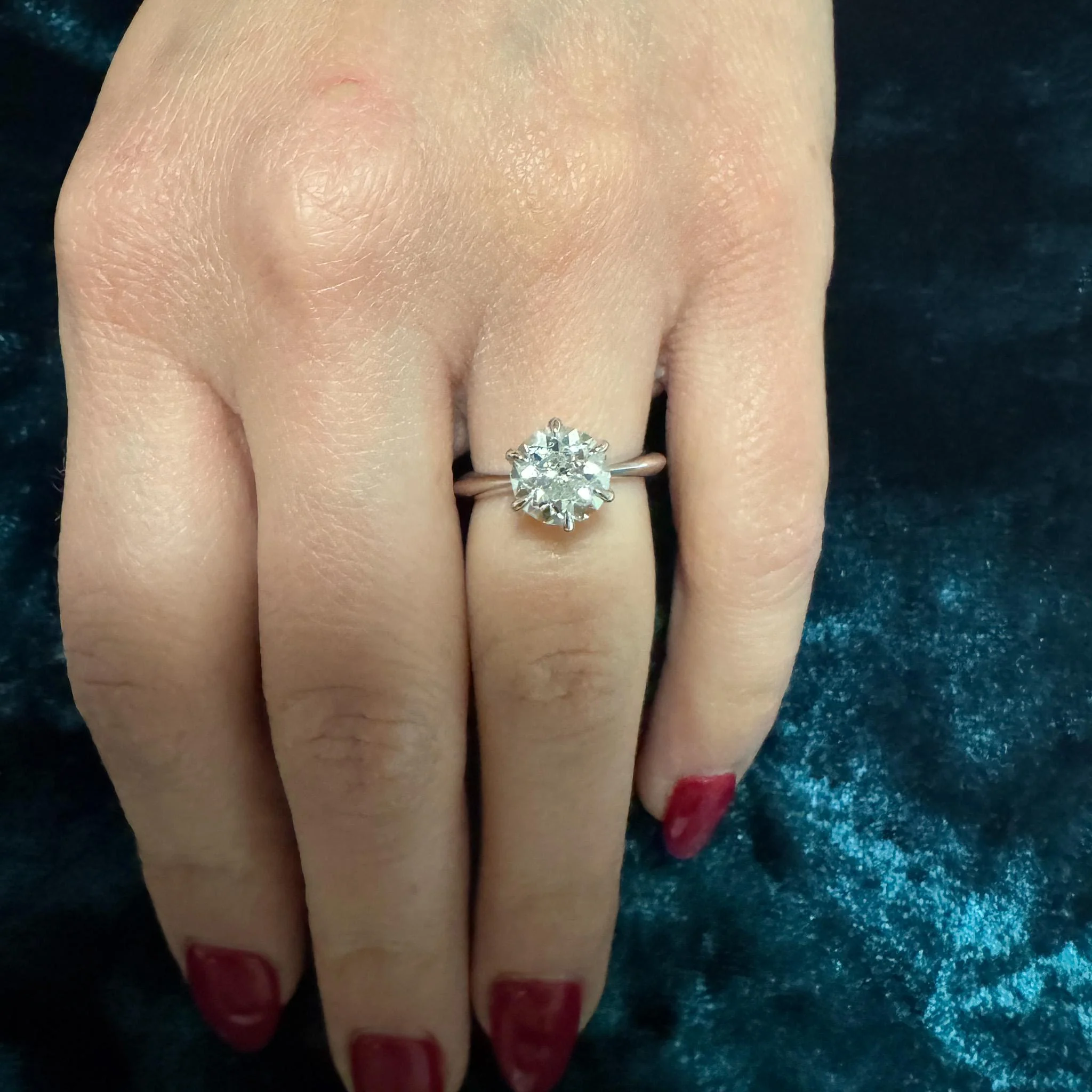 GIA Certified 1.94 Carat Old Euro Cut Diamond I/VS1 White Gold Solitaire Ring - Image 8