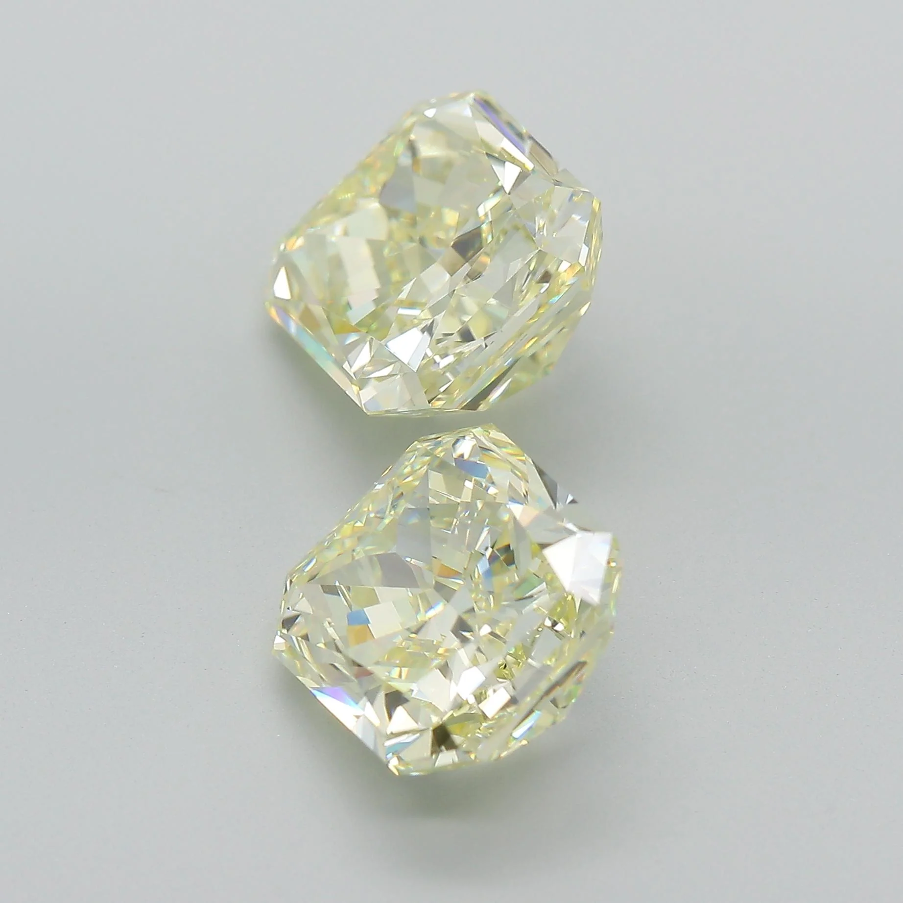 GIA Certified 10.52 Carat Fancy Light Yellow Radiant Cut Diamond Pair Loose - Image 9