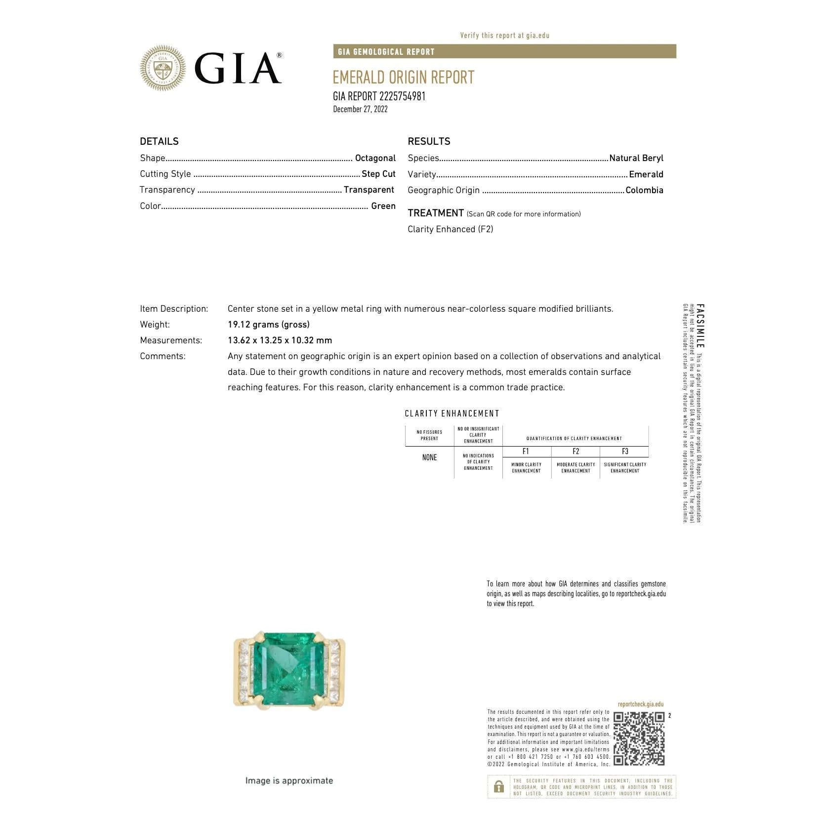 GIA Certified 13 Carat Colombian Emerald Men's Ring in 18K Gold With Princess Cut Diamonds - Image 10