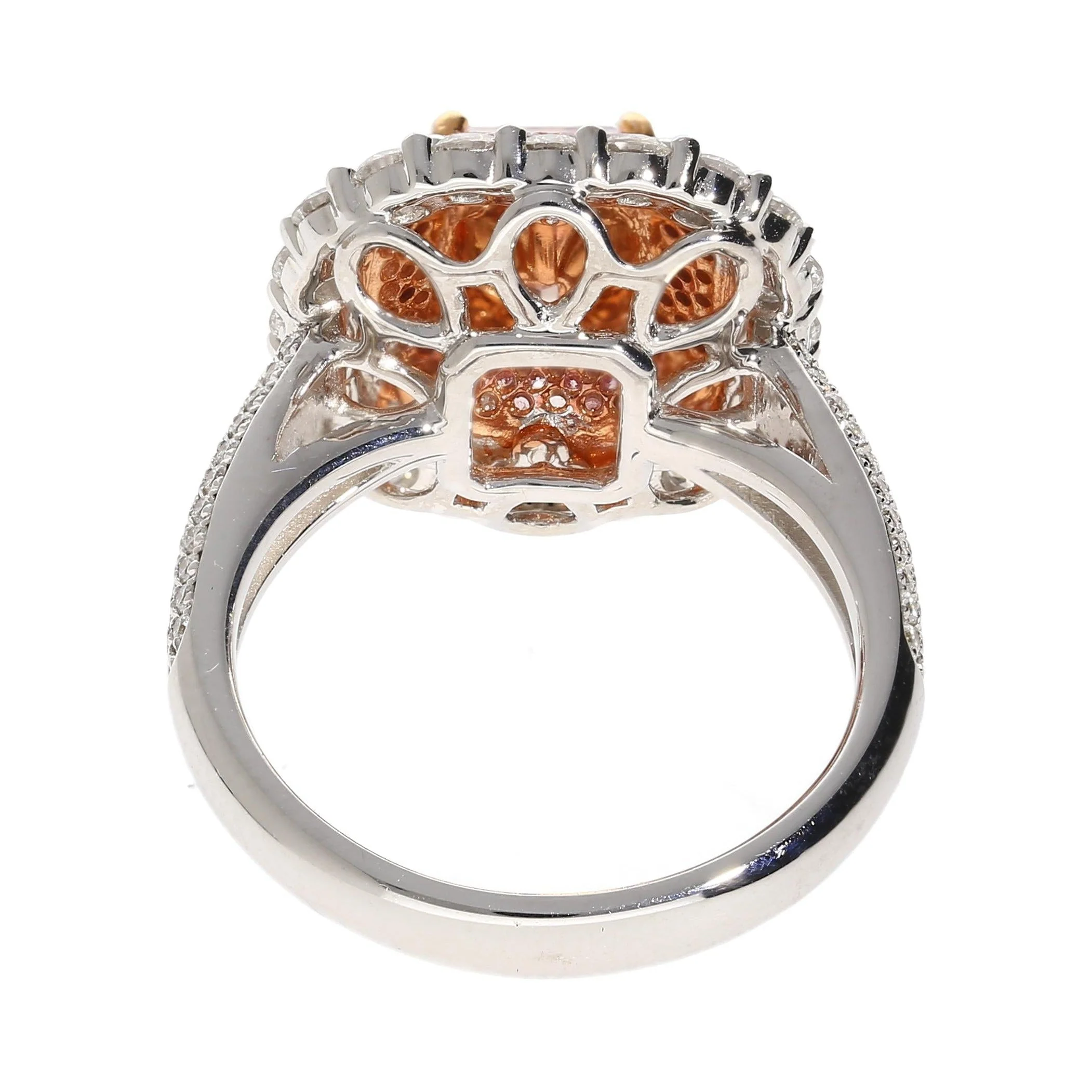 GIA Certified 2.69ct Fancy Orangy Pink Diamond Halo Ring - Image 5