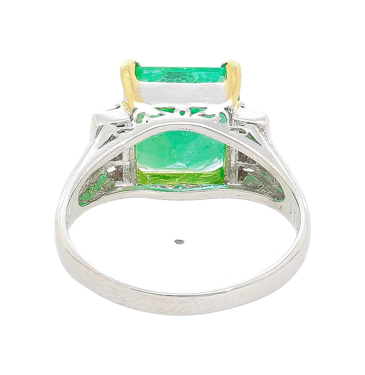 GIA Certified 2.91 Carat Colombian Emerald & Diamond Platinum Ring - Image 6