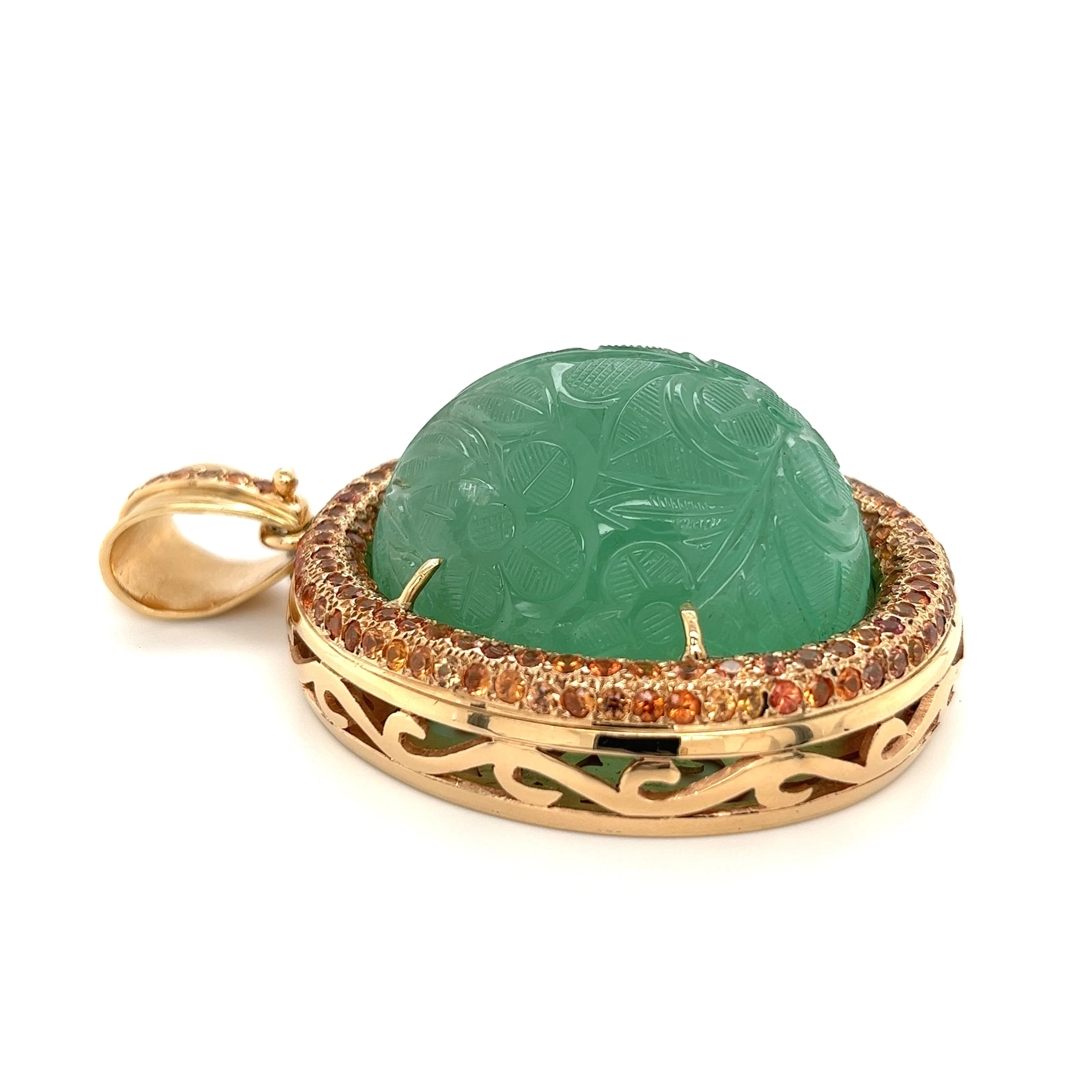 GIA certified 250 Carat Colombian Emerald Pendant in 18k Rose Gold - Image 2
