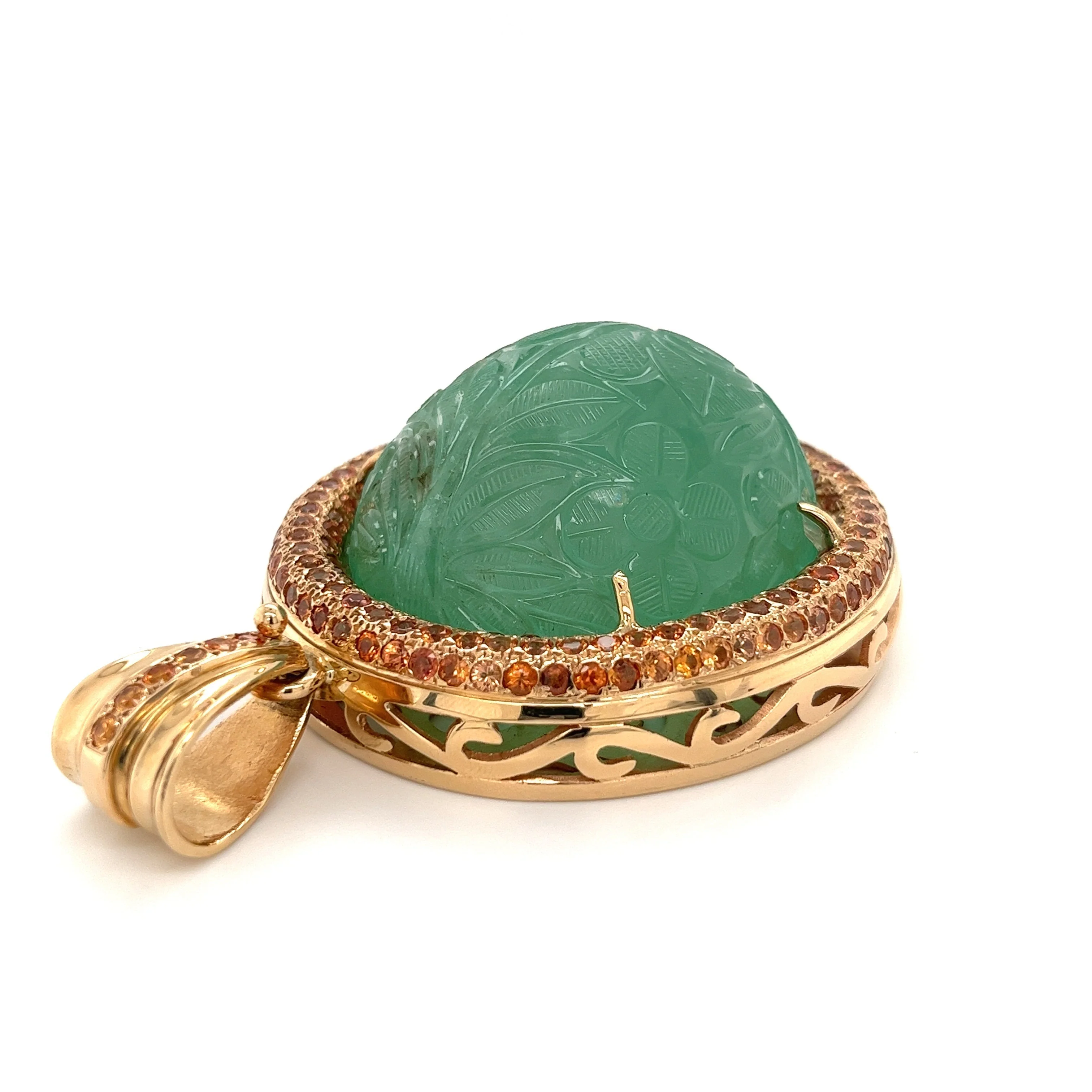 GIA certified 250 Carat Colombian Emerald Pendant in 18k Rose Gold - Image 3