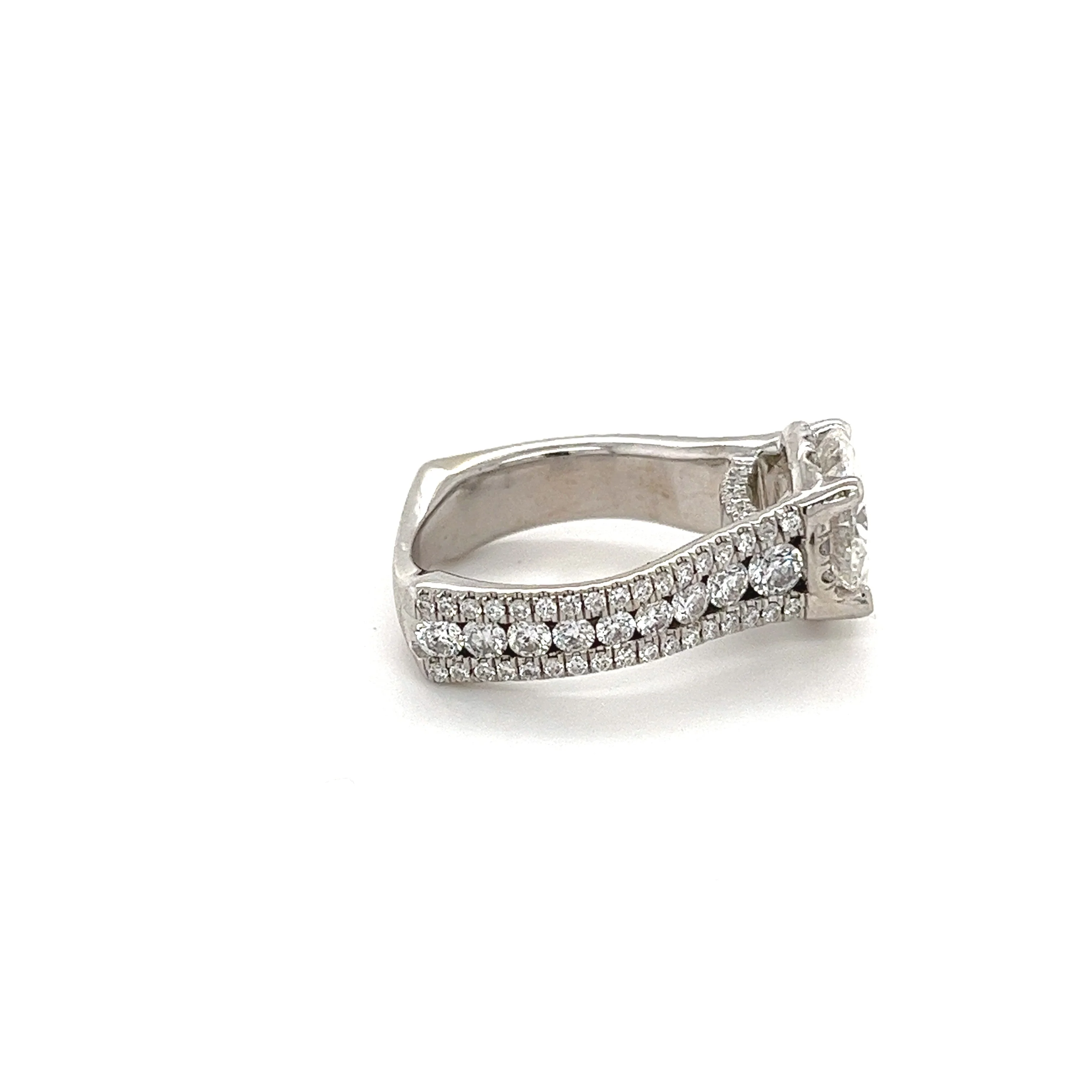 GIA Certified 3.02ct, G Color, I1 Clarity, Diamond With Hidden Diamond Halo 18k White Gold Ring - Image 3
