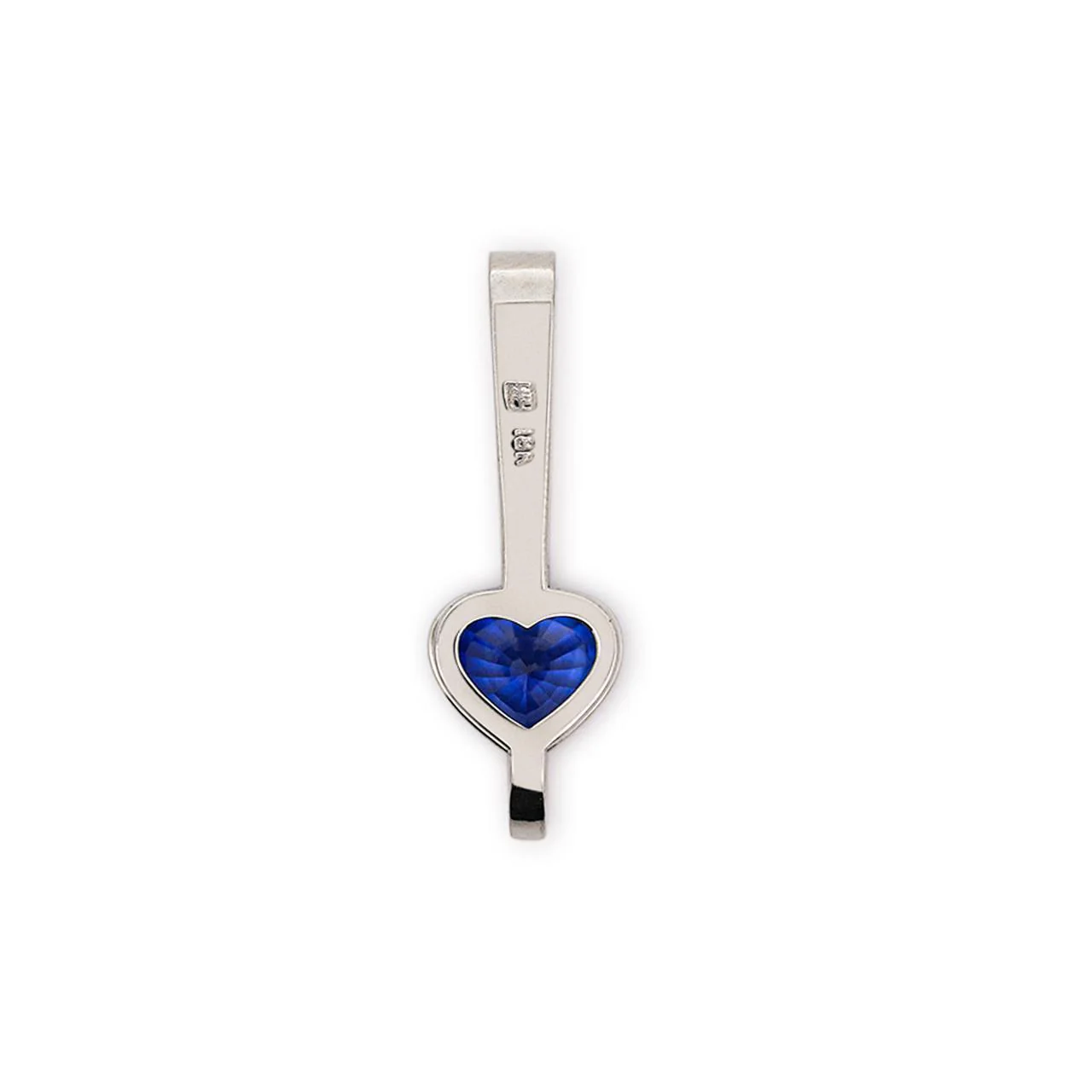 GIA Certified 3.5 Carat Heart Blue Sri Lanka Sapphire Diamond 18K Drop Pendant - Image 3