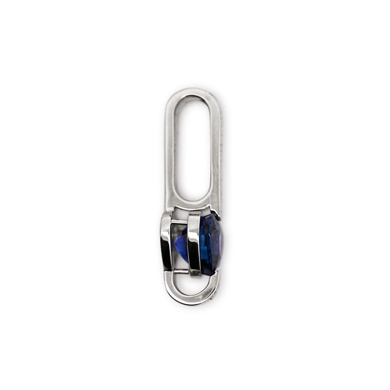 GIA Certified 3.5 Carat Heart Blue Sri Lanka Sapphire Diamond 18K Drop Pendant - Image 4