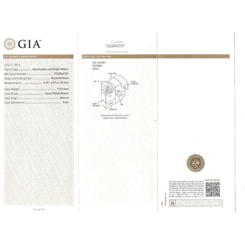 GIA Certified 3.96 Carat Round Fancy Brown To Yellow Diamond Drop Earrings - Image 6