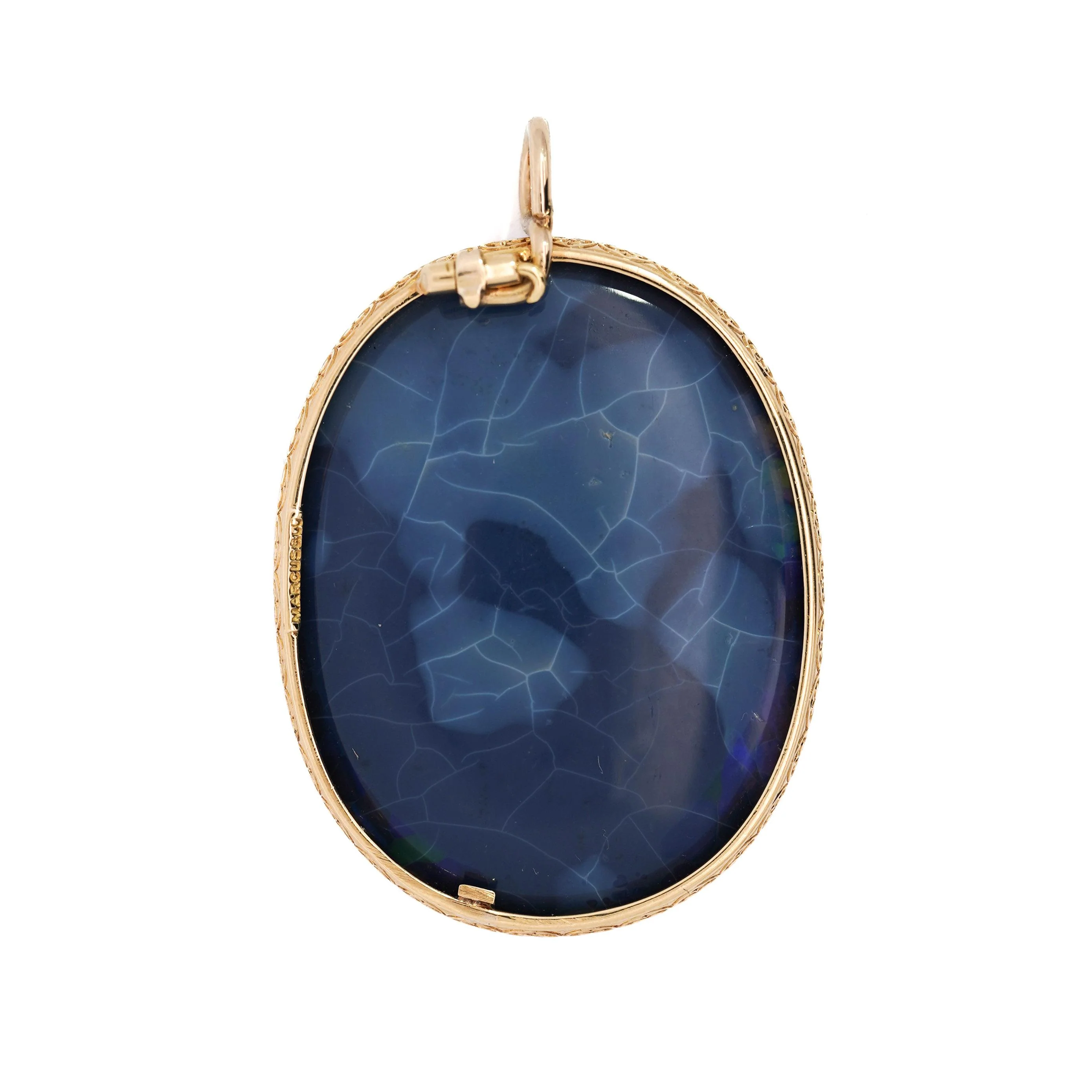 GIA Certified 35 Carat Marcus & Co Australian Black Opal in 18K Gold Pendant - Image 3