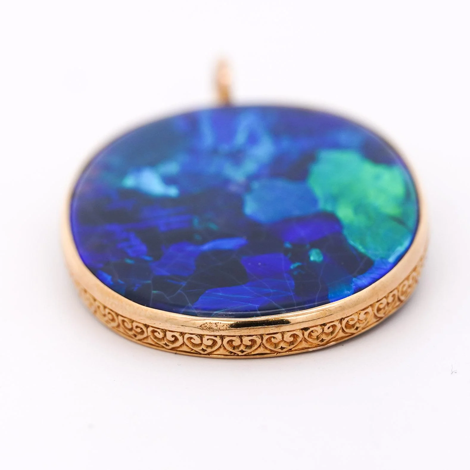 GIA Certified 35 Carat Marcus & Co Australian Black Opal in 18K Gold Pendant - Image 5