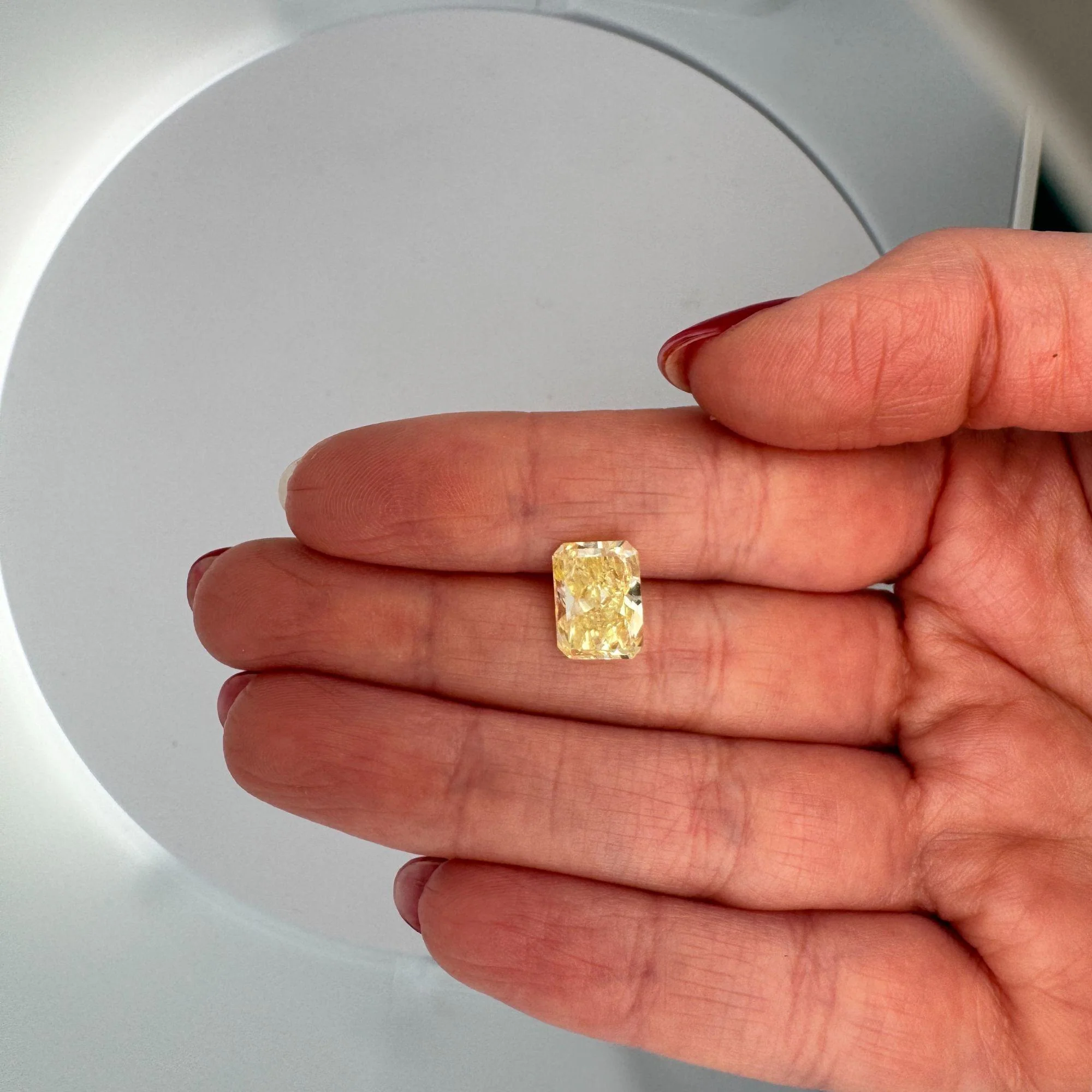 GIA Certified 4.12 Carat Fancy Yellow Radiant Cut Diamond Halo Engagement Ring - Image 4