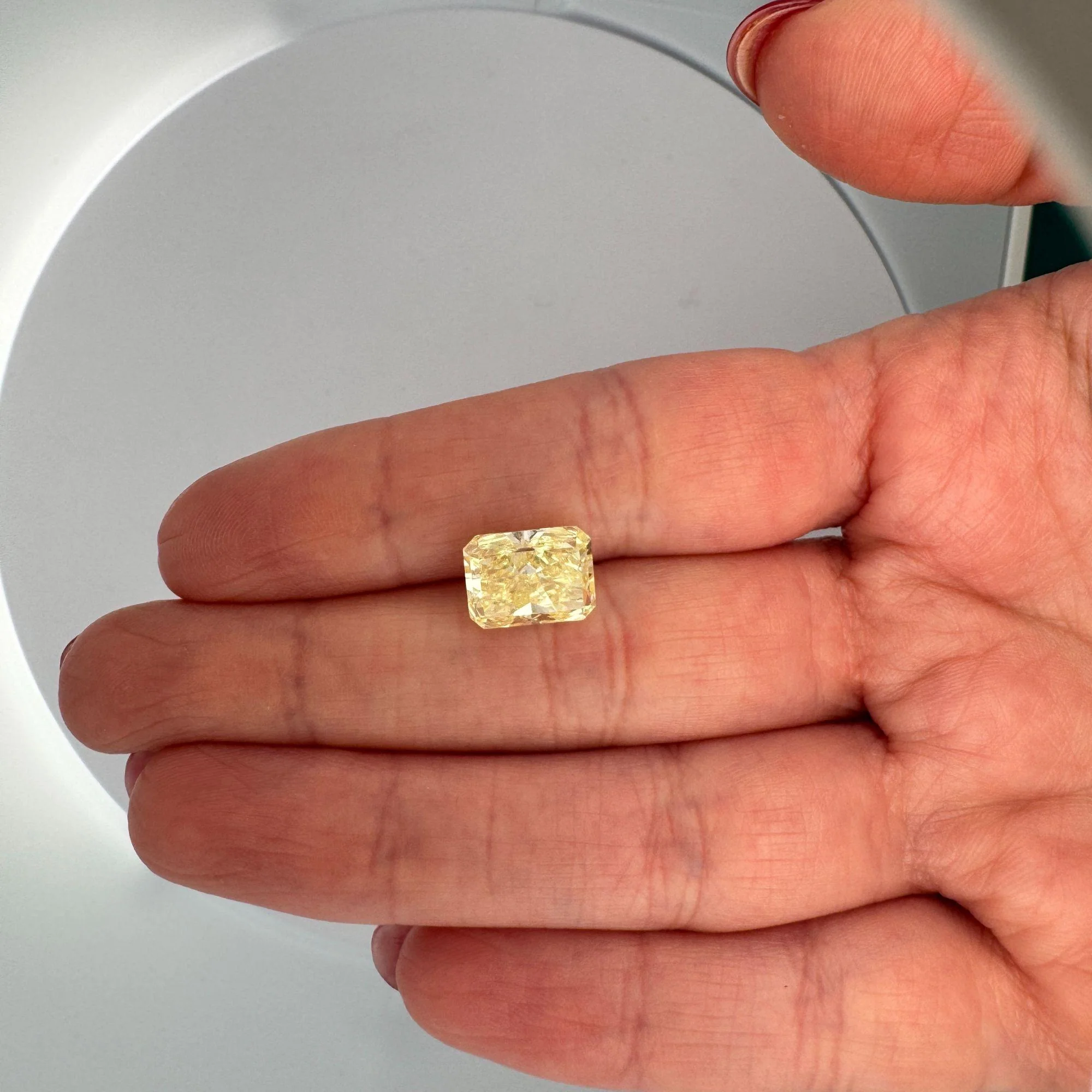 GIA Certified 4.12 Carat Fancy Yellow Radiant Cut Diamond Halo Engagement Ring - Image 5