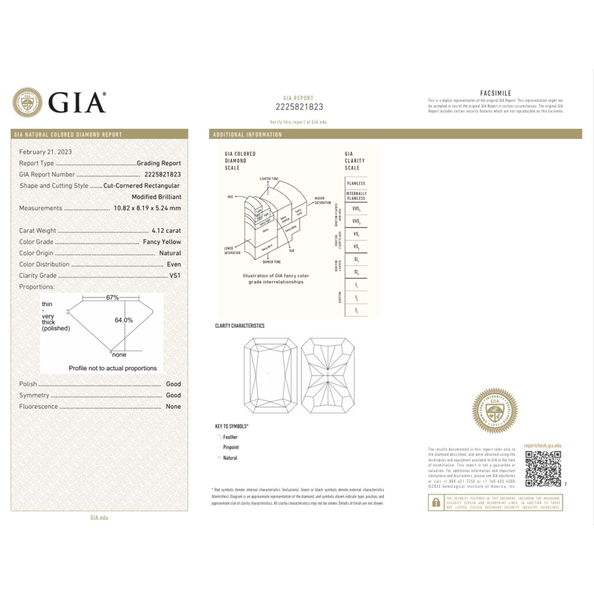 GIA Certified 4.12 Carat Fancy Yellow Radiant Cut Diamond Halo Engagement Ring - Image 9