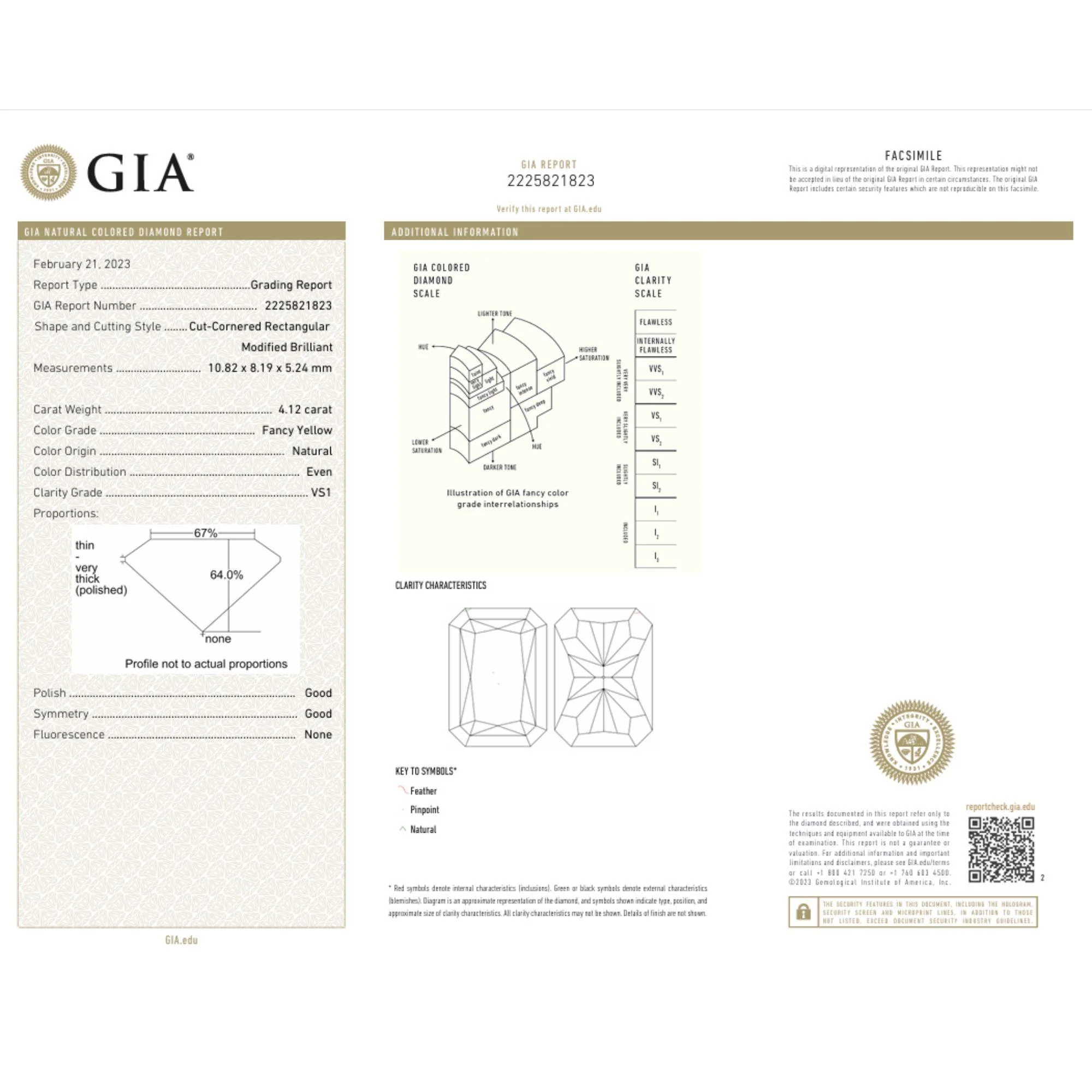 GIA Certified 4.12 Carat Fancy Yellow VS1 Radiant Diamond Halo Engagement Ring - Image 10